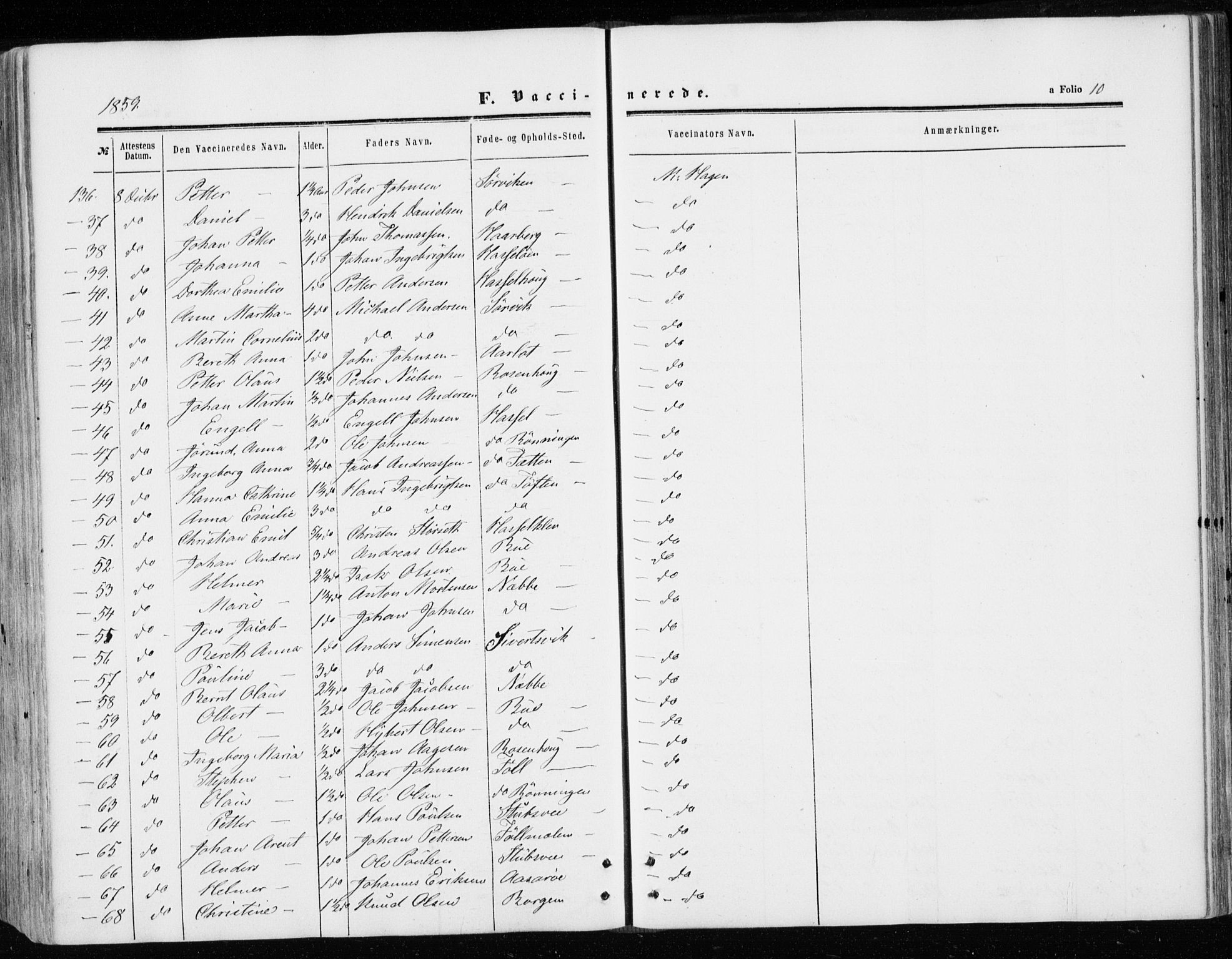 Ministerialprotokoller, klokkerbøker og fødselsregistre - Sør-Trøndelag, SAT/A-1456/646/L0612: Parish register (official) no. 646A10, 1858-1869, p. 10