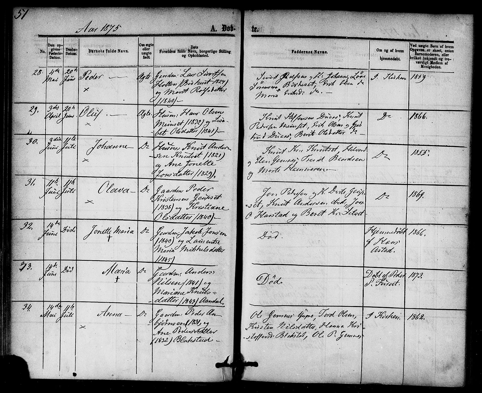 Ministerialprotokoller, klokkerbøker og fødselsregistre - Møre og Romsdal, AV/SAT-A-1454/584/L0966: Parish register (official) no. 584A06, 1869-1878, p. 51