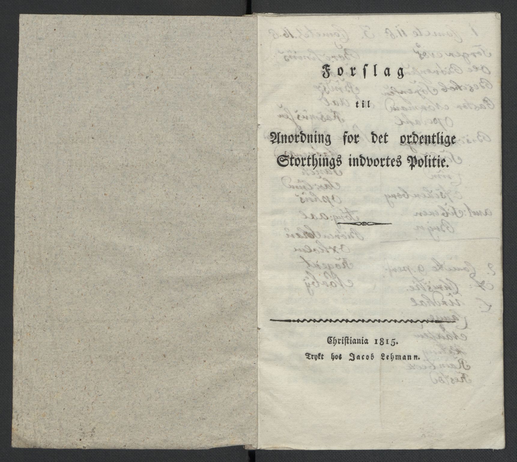 Christie, Wilhelm Frimann Koren, RA/PA-0014/F/L0005: Christies dokumenter fra Stortinget, 1815-1816, p. 712