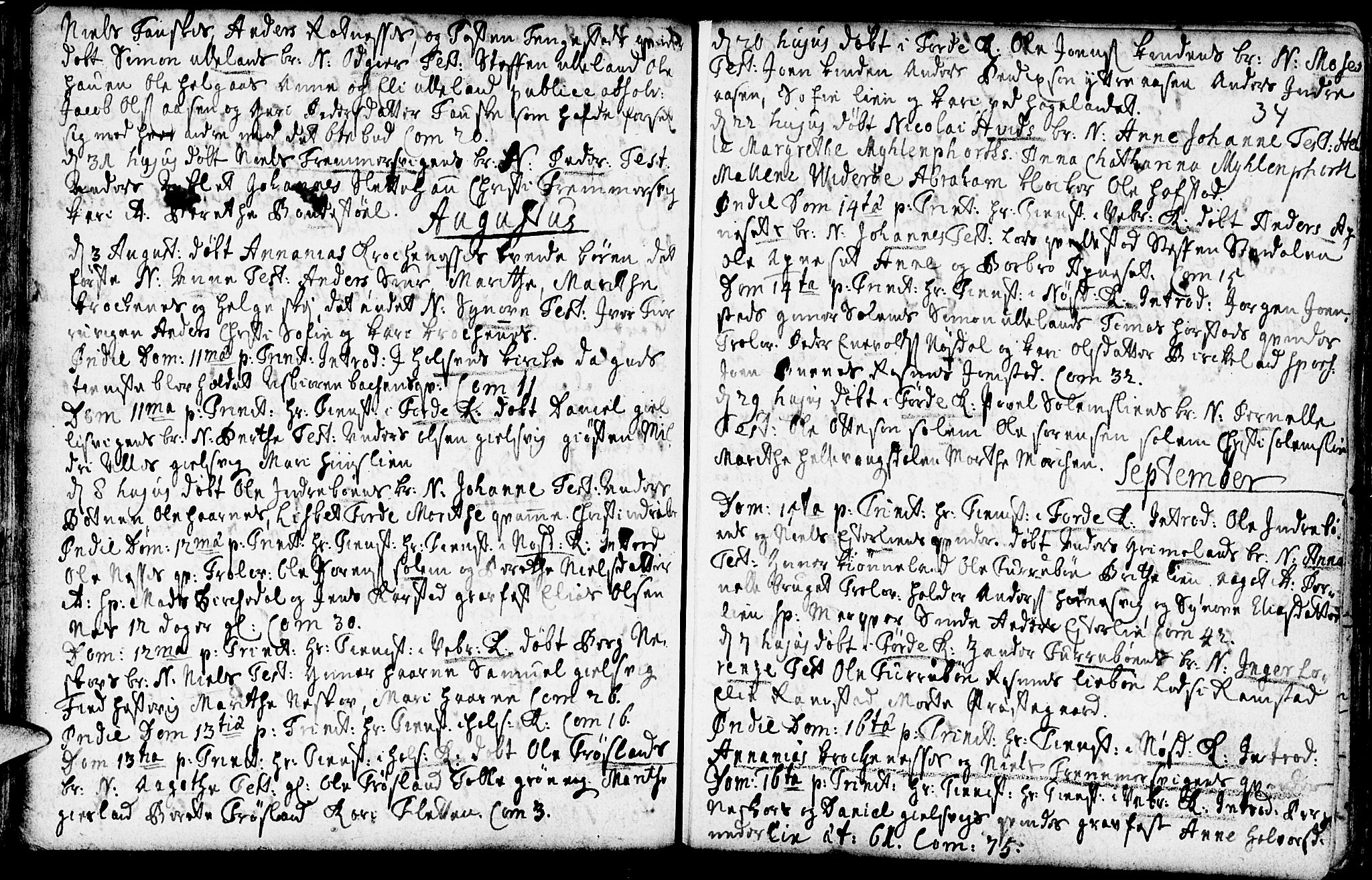 Førde sokneprestembete, SAB/A-79901/H/Haa/Haaa/L0002: Parish register (official) no. A 2, 1728-1748, p. 34