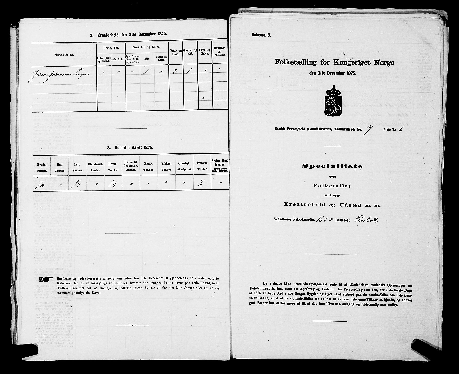 SAKO, 1875 census for 0814L Bamble/Bamble, 1875, p. 955