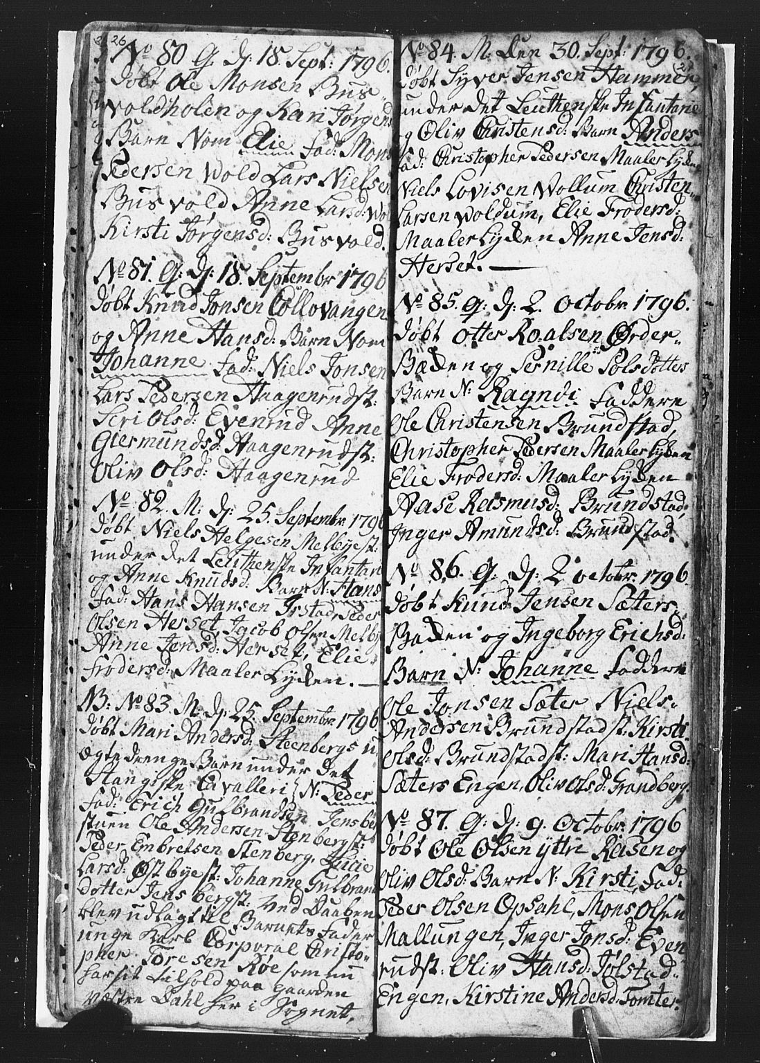 Romedal prestekontor, SAH/PREST-004/L/L0002: Parish register (copy) no. 2, 1795-1800, p. 26-27