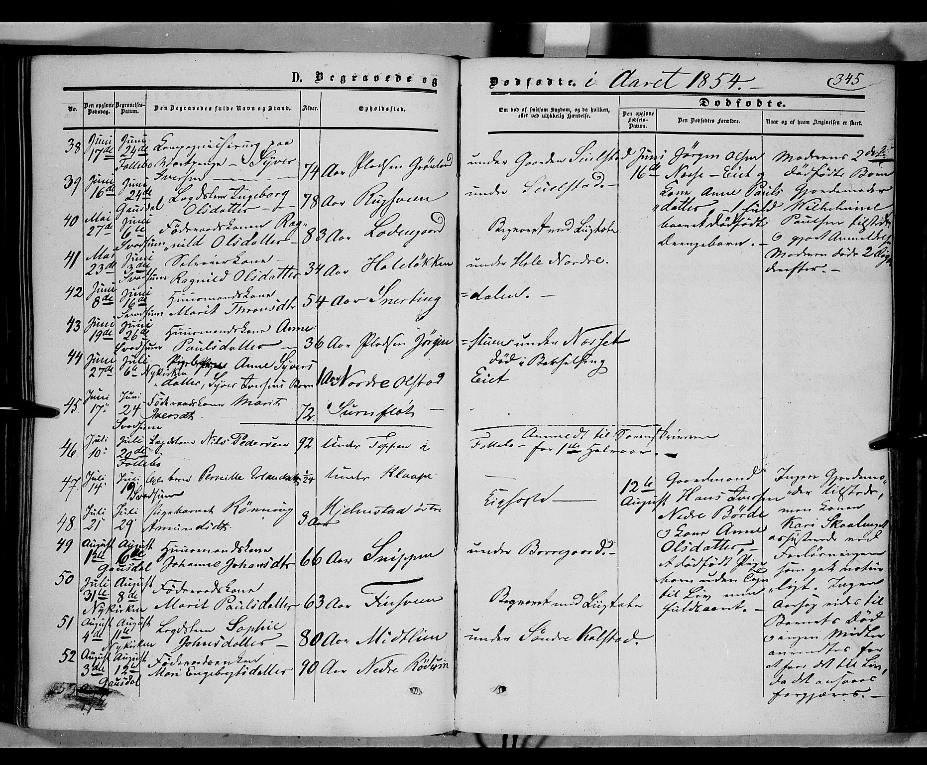 Gausdal prestekontor, AV/SAH-PREST-090/H/Ha/Haa/L0008: Parish register (official) no. 8, 1850-1861, p. 345