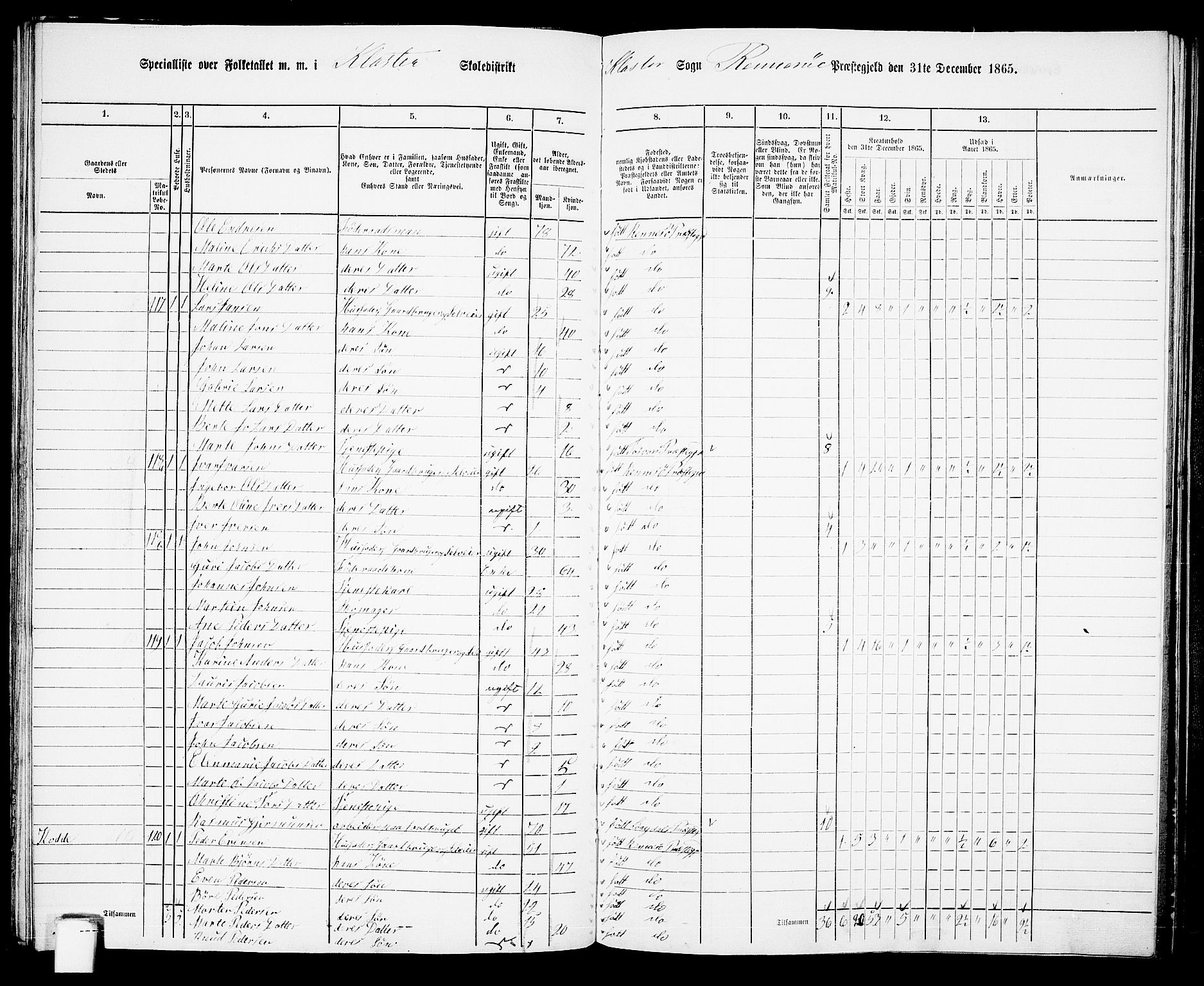 RA, 1865 census for Rennesøy, 1865, p. 67