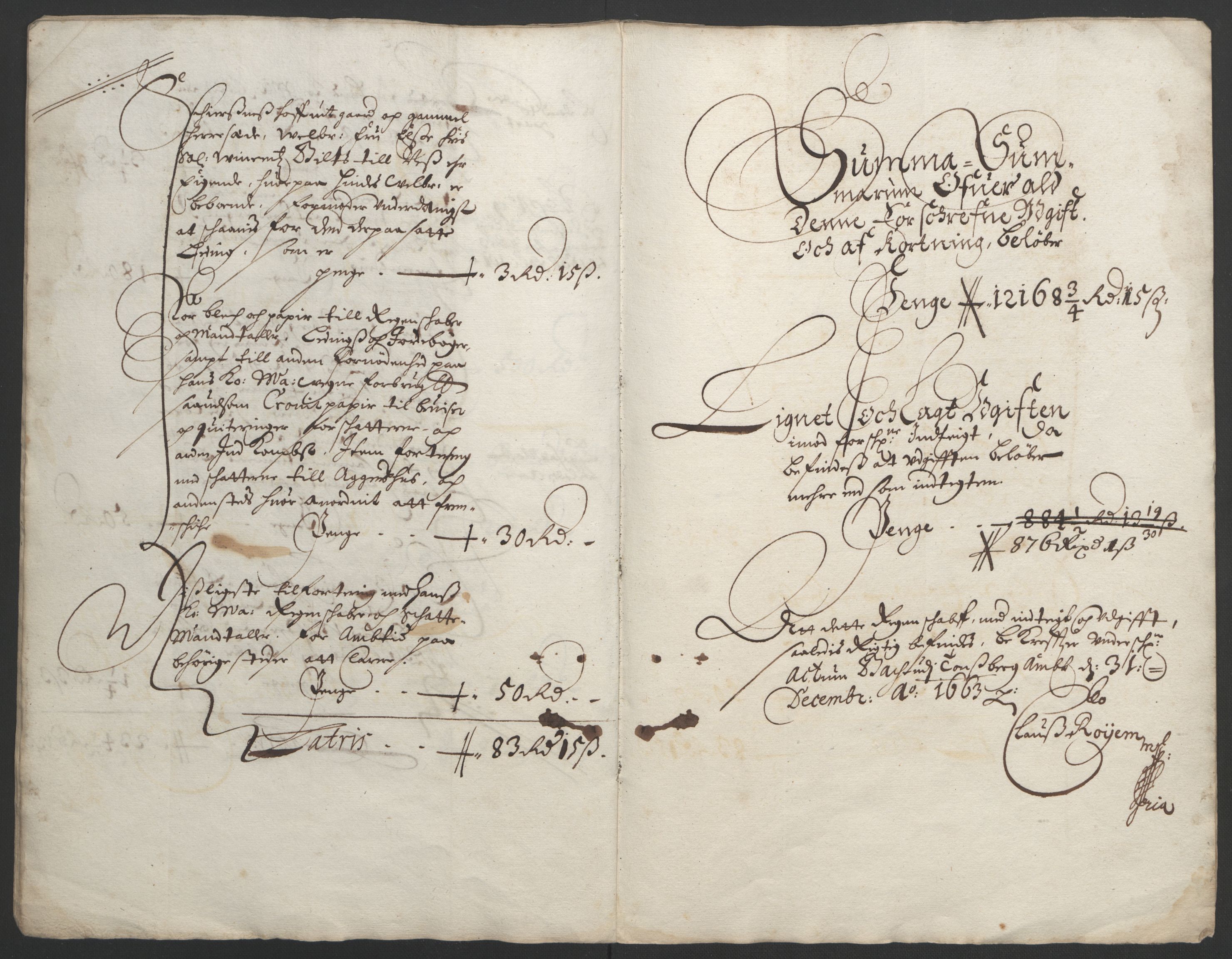 Rentekammeret inntil 1814, Reviderte regnskaper, Fogderegnskap, AV/RA-EA-4092/R32/L1838: Fogderegnskap Jarlsberg grevskap, 1661-1663, p. 302