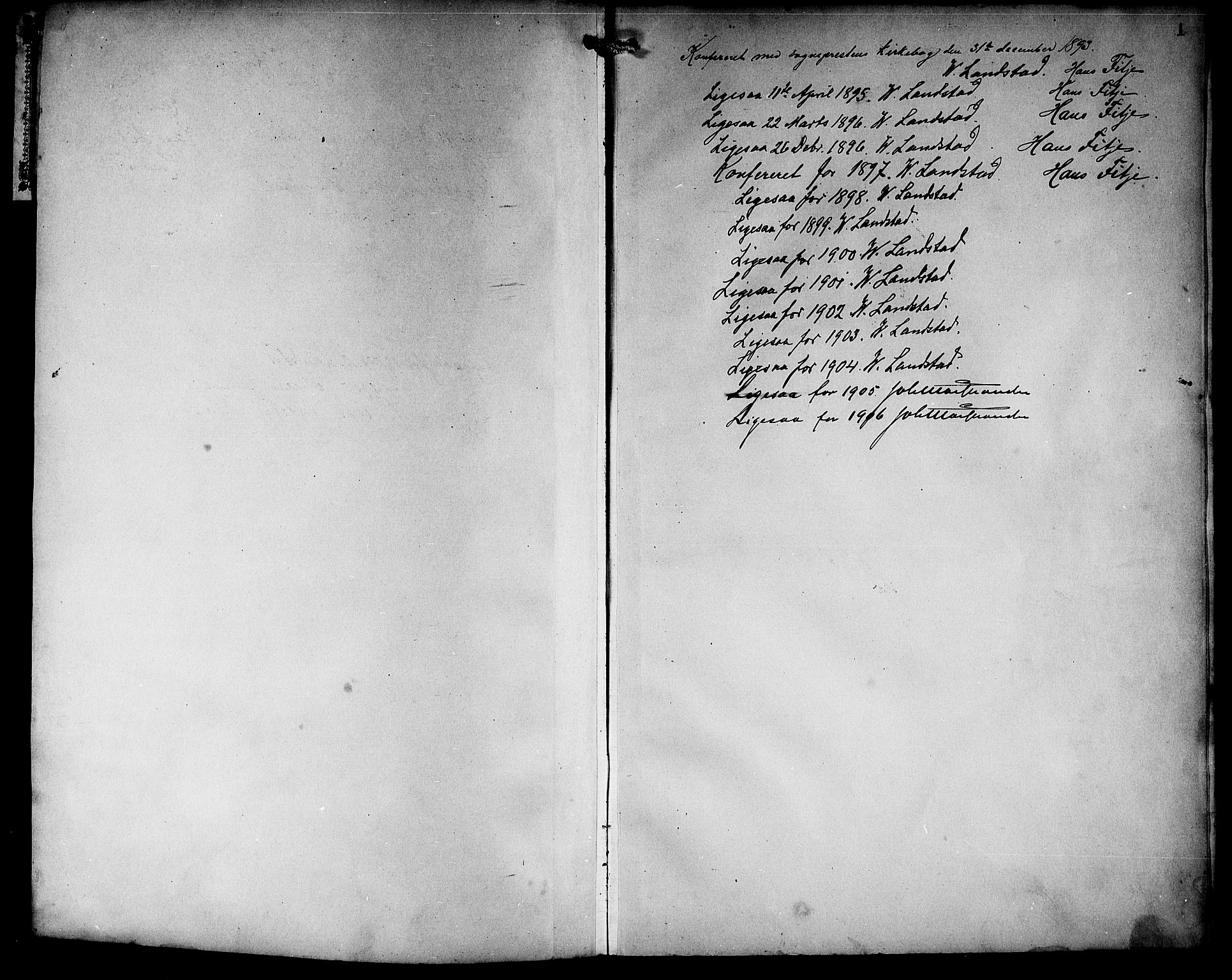 Haus sokneprestembete, SAB/A-75601/H/Hab: Parish register (copy) no. C 3, 1893-1906, p. 1