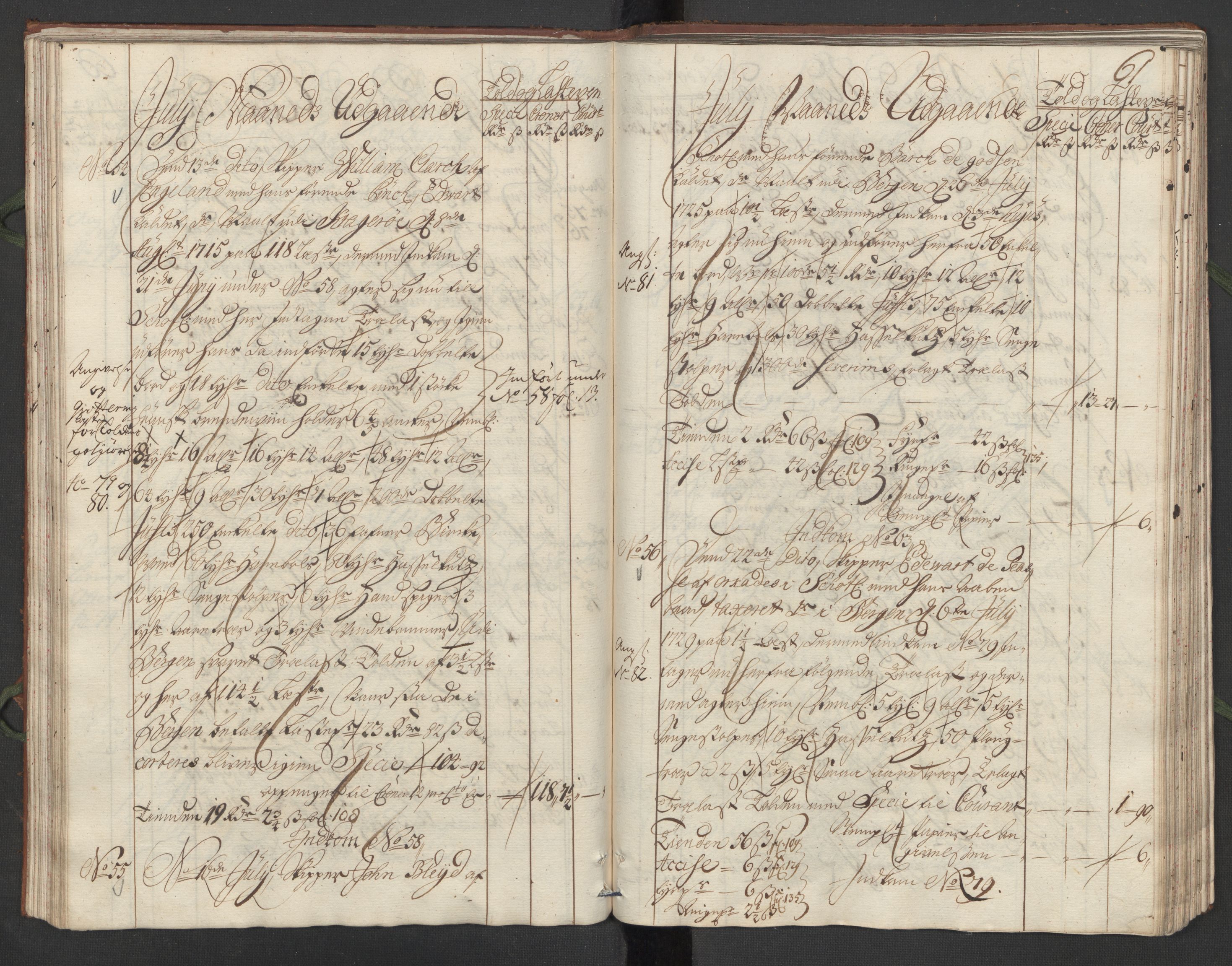 Generaltollkammeret, tollregnskaper, RA/EA-5490/R24/L0008/0001: Tollregnskaper Sunnhordland / Hovedtollbok, 1731, p. 60b-61a