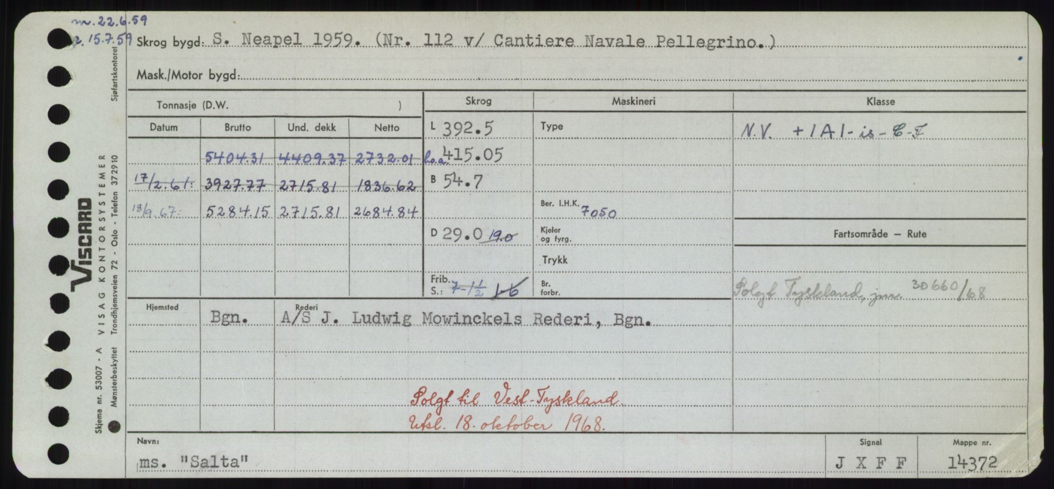 Sjøfartsdirektoratet med forløpere, Skipsmålingen, RA/S-1627/H/Hd/L0031: Fartøy, Rju-Sam, p. 619