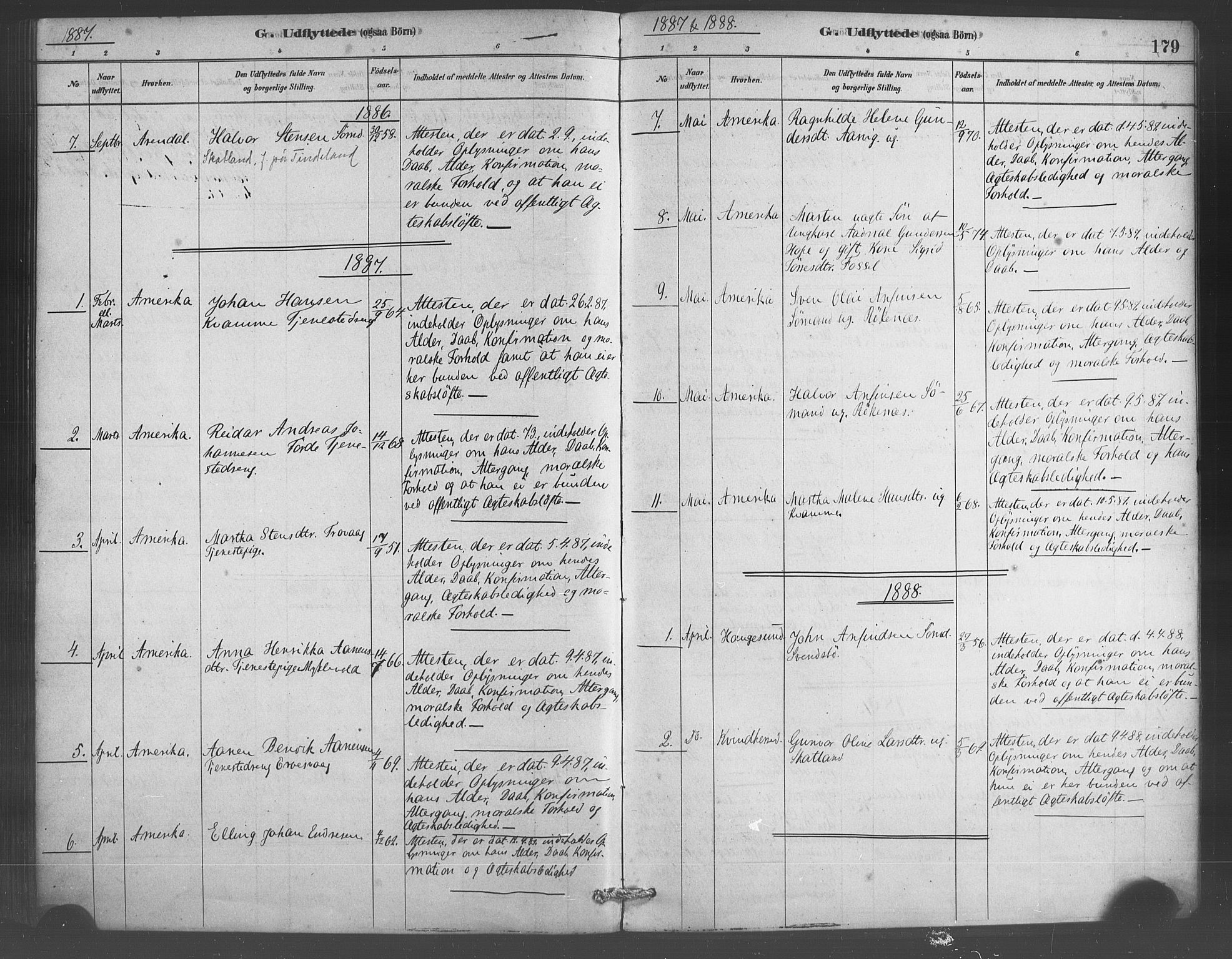 Sveio Sokneprestembete, SAB/A-78501/H/Haa: Parish register (official) no. D 1, 1878-1894, p. 179