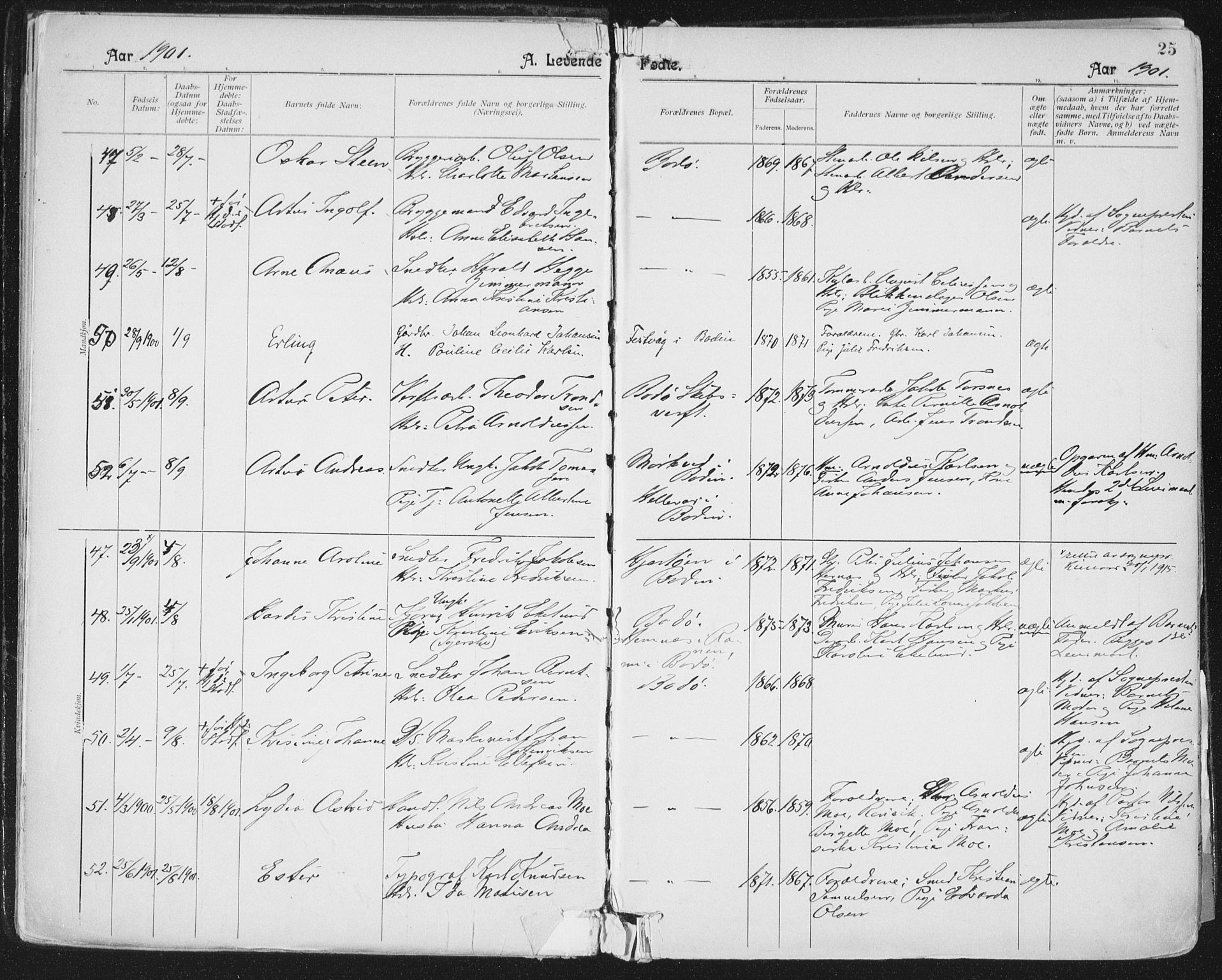 Ministerialprotokoller, klokkerbøker og fødselsregistre - Nordland, SAT/A-1459/801/L0011: Parish register (official) no. 801A11, 1900-1916, p. 25