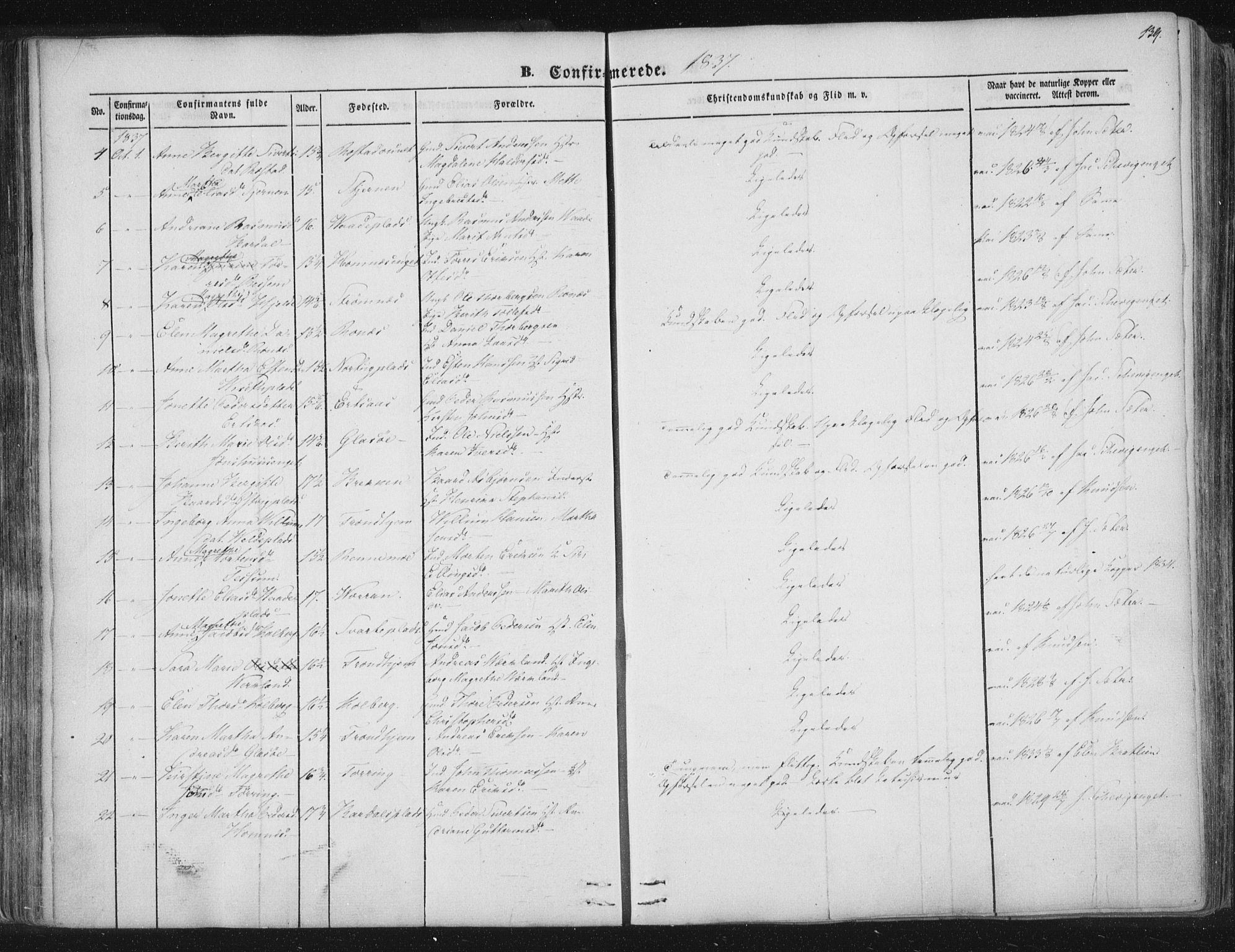 Ministerialprotokoller, klokkerbøker og fødselsregistre - Nord-Trøndelag, AV/SAT-A-1458/741/L0392: Parish register (official) no. 741A06, 1836-1848, p. 139