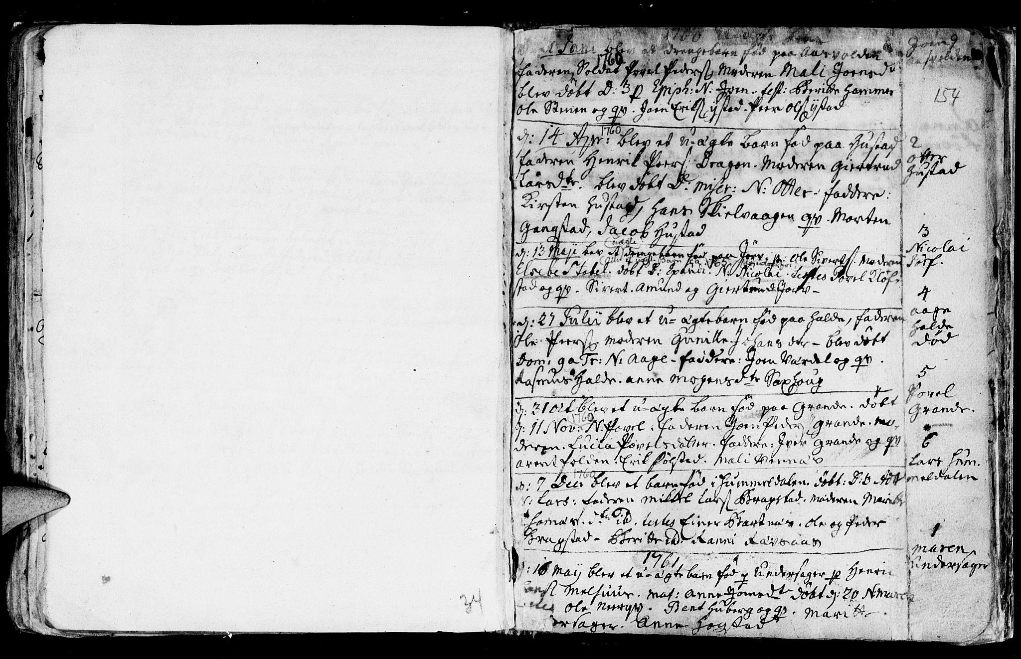 Ministerialprotokoller, klokkerbøker og fødselsregistre - Nord-Trøndelag, SAT/A-1458/730/L0272: Parish register (official) no. 730A01, 1733-1764, p. 154