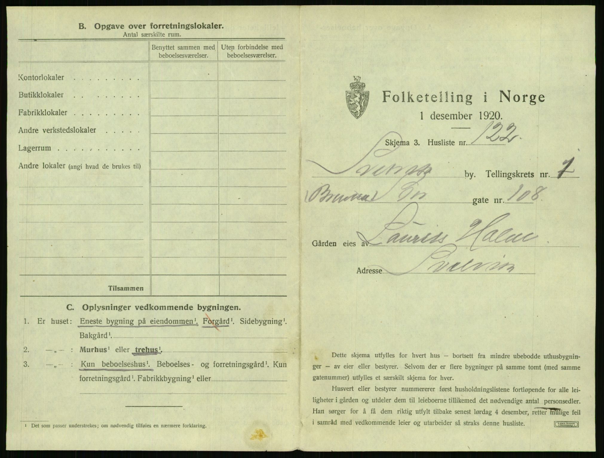 SAKO, 1920 census for Svelvik, 1920, p. 267