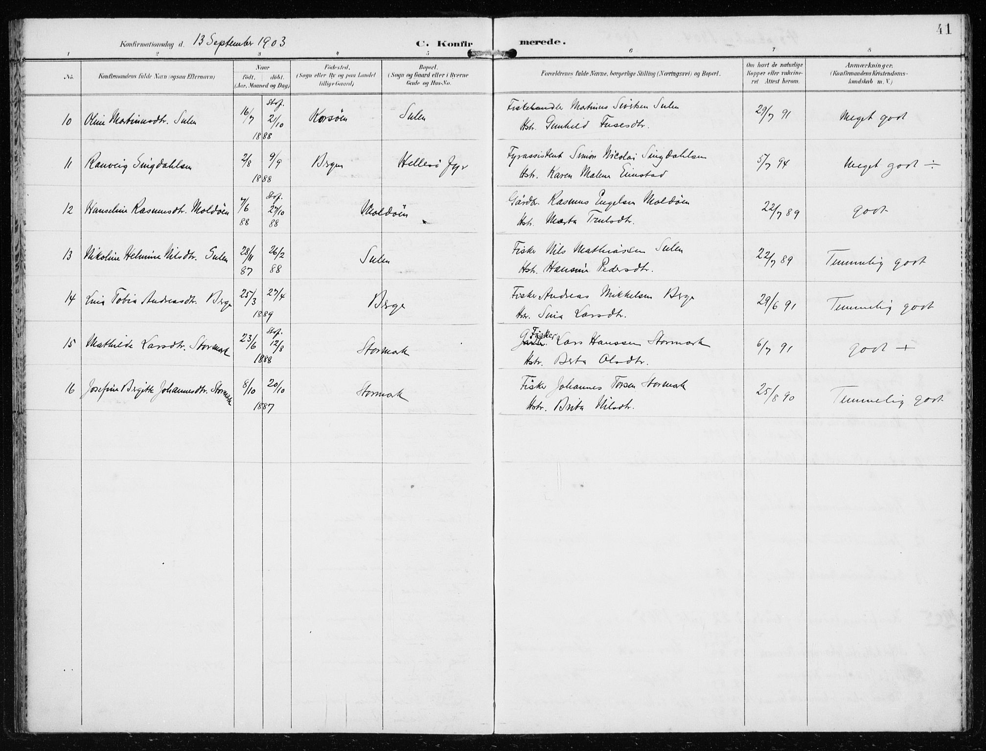 Lindås Sokneprestembete, SAB/A-76701/H/Haa: Parish register (official) no. D  2, 1897-1912, p. 41