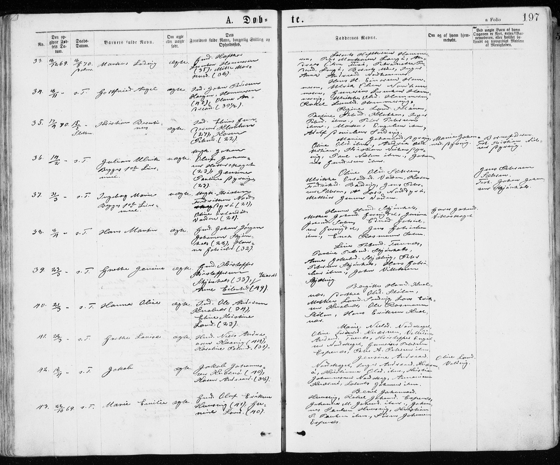 Ministerialprotokoller, klokkerbøker og fødselsregistre - Sør-Trøndelag, AV/SAT-A-1456/640/L0576: Parish register (official) no. 640A01, 1846-1876, p. 197