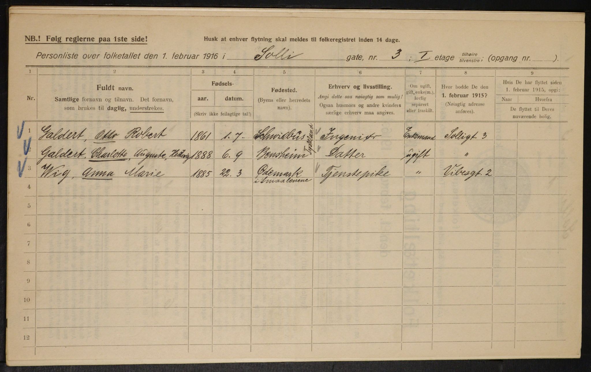 OBA, Municipal Census 1916 for Kristiania, 1916, p. 102190