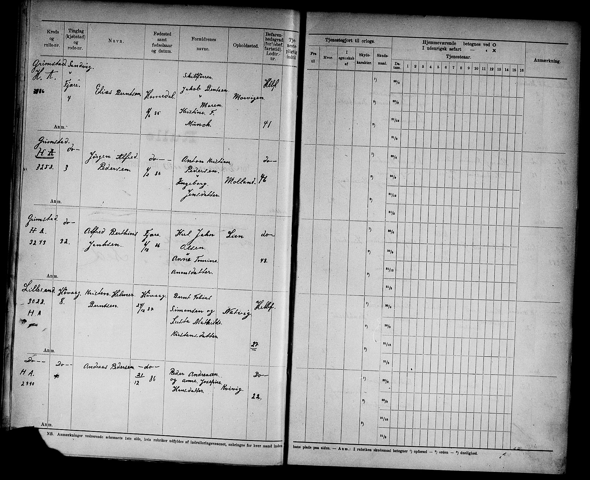 Kristiansand mønstringskrets, AV/SAK-2031-0015/F/Fd/L0011: Rulle sjøvernepliktige, C-11, 1909, p. 38