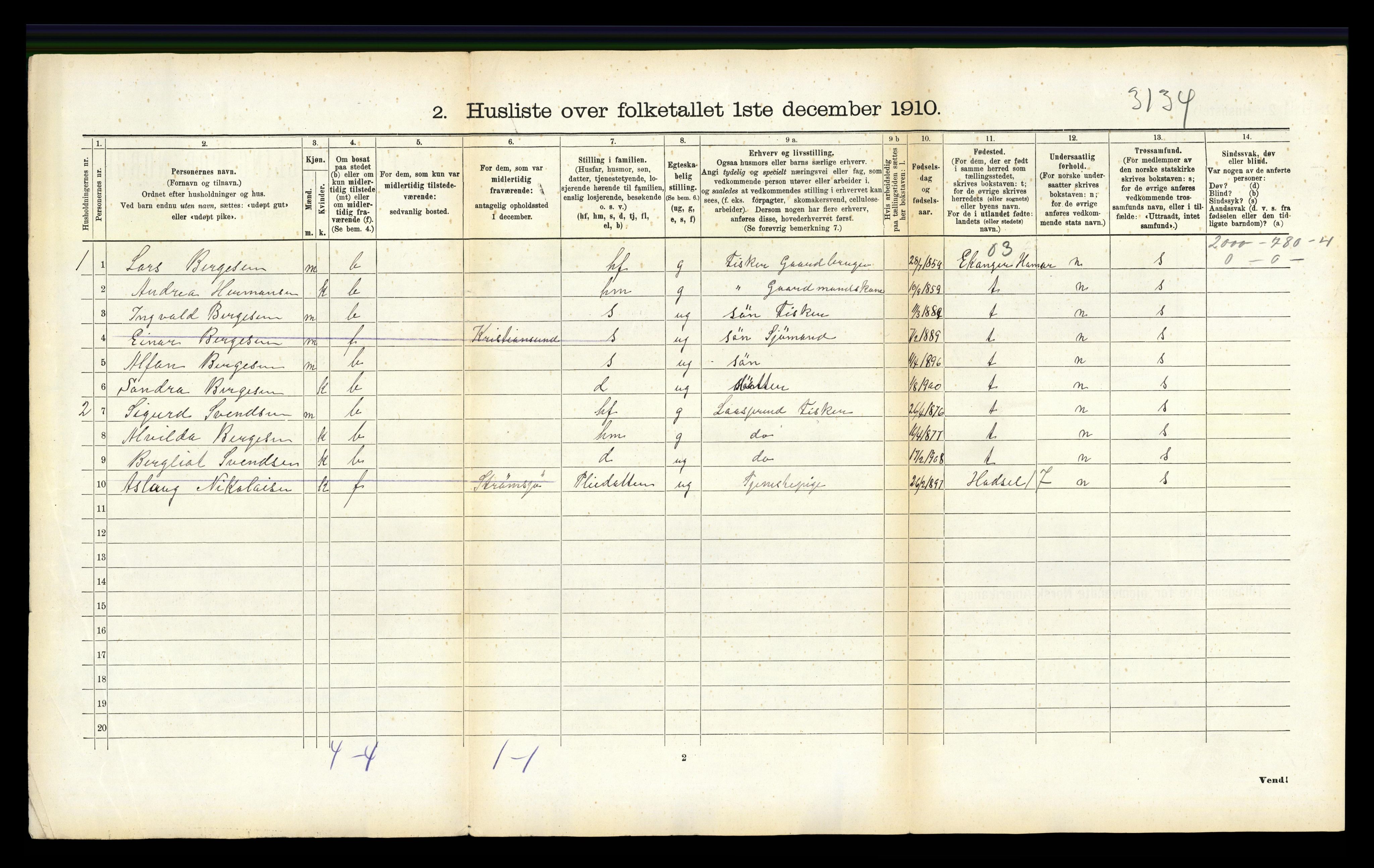 RA, 1910 census for Bø, 1910, p. 1270