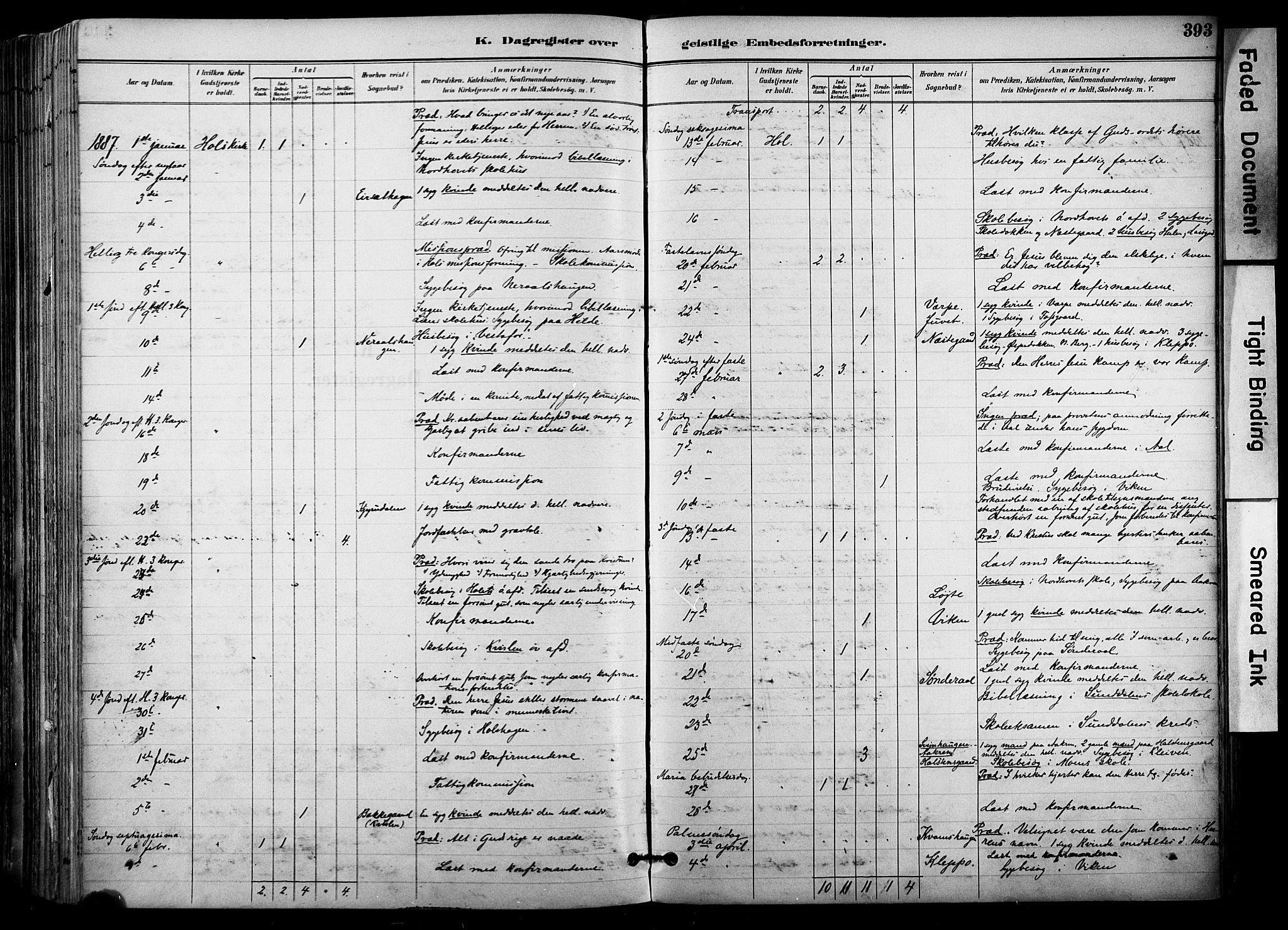 Hol kirkebøker, AV/SAKO-A-227/F/Fa/L0003: Parish register (official) no. I 3, 1887-1918, p. 393