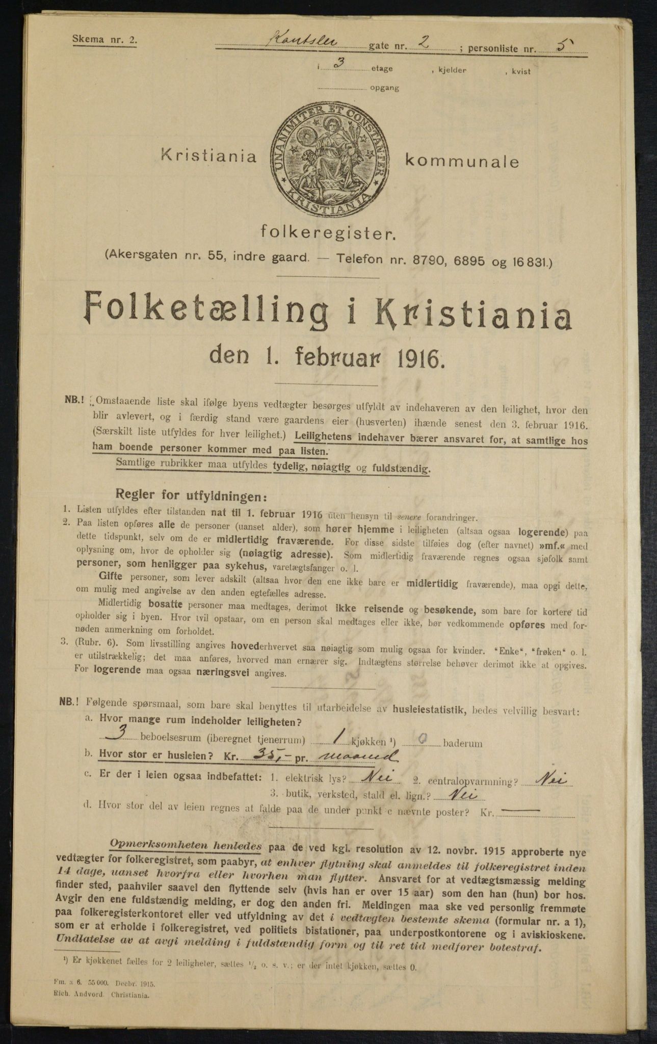 OBA, Municipal Census 1916 for Kristiania, 1916, p. 49098