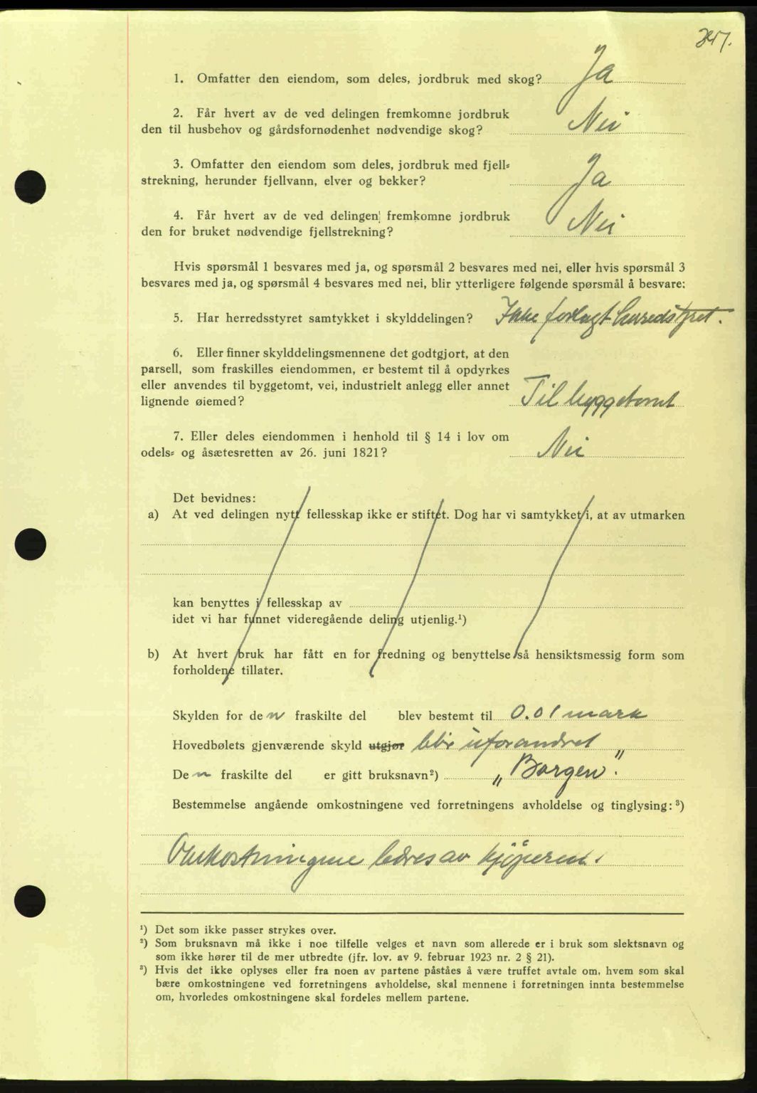 Nordmøre sorenskriveri, AV/SAT-A-4132/1/2/2Ca: Mortgage book no. A96, 1943-1944, Diary no: : 2317/1943