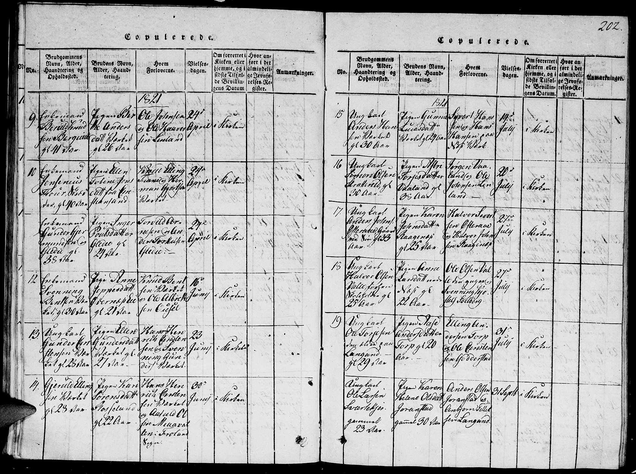 Holt sokneprestkontor, AV/SAK-1111-0021/F/Fb/L0006: Parish register (copy) no. B 6, 1813-1823, p. 202