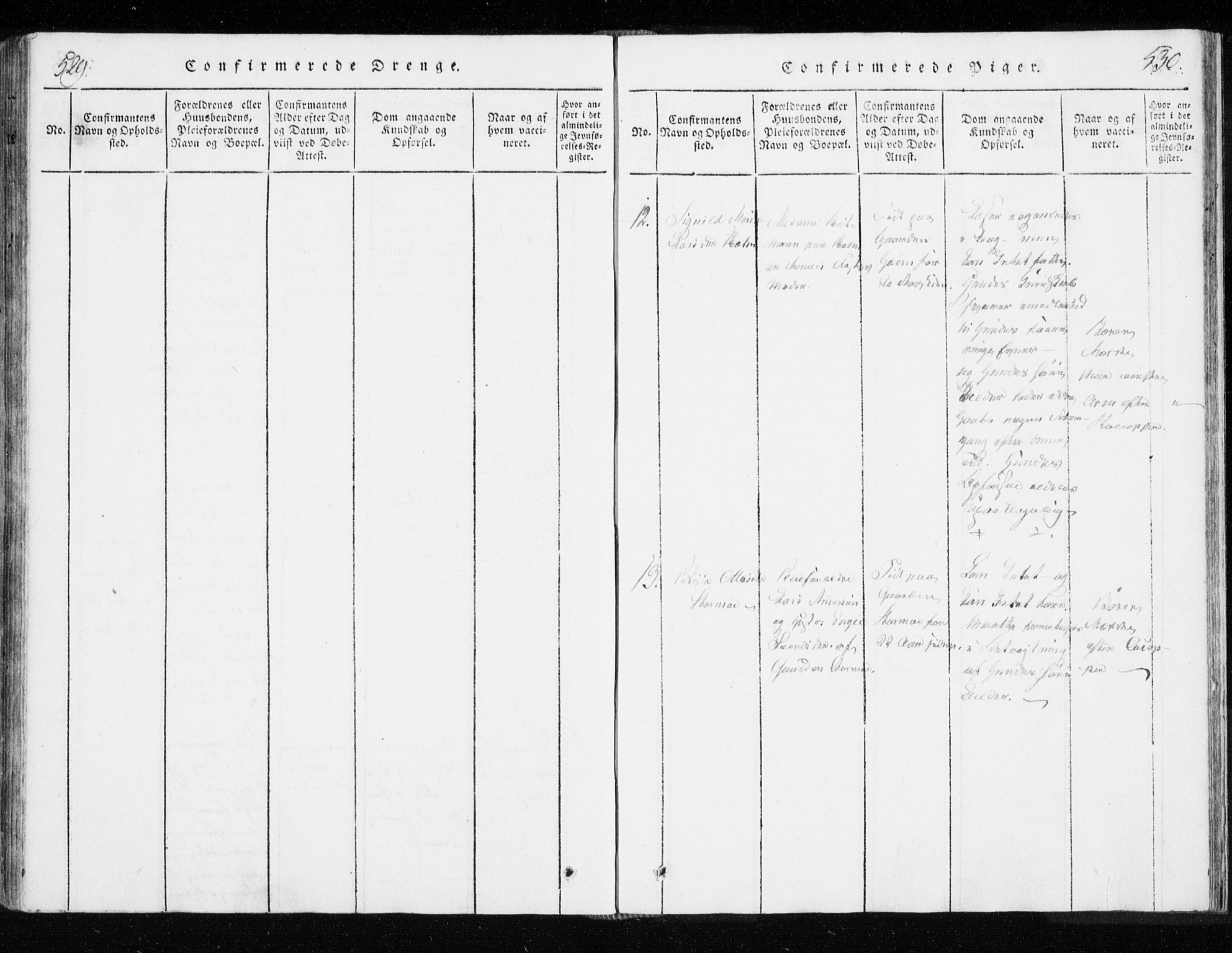 Tranøy sokneprestkontor, AV/SATØ-S-1313/I/Ia/Iaa/L0004kirke: Parish register (official) no. 4, 1820-1829, p. 529-530