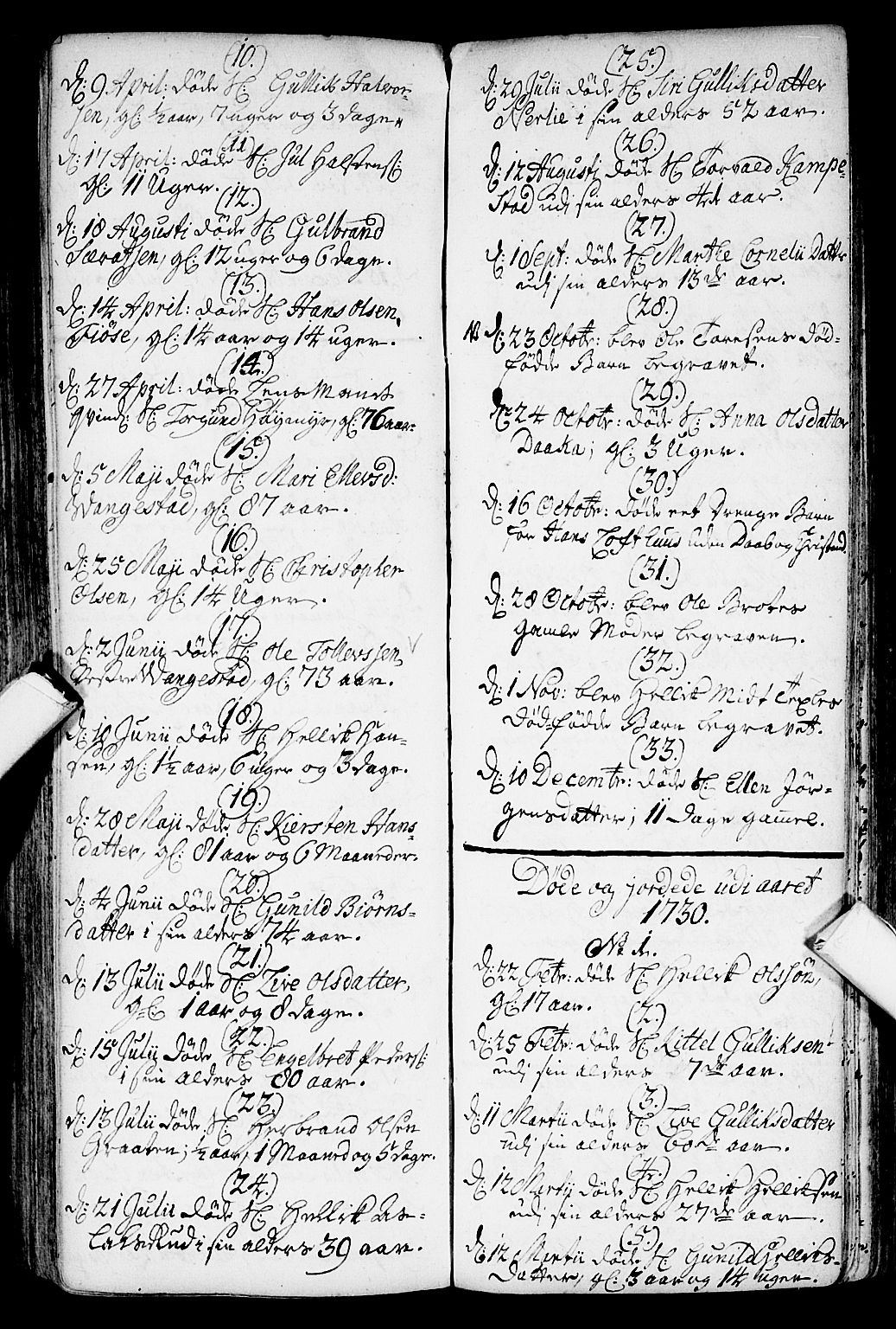 Flesberg kirkebøker, SAKO/A-18/F/Fa/L0002: Parish register (official) no. I 2, 1726-1747