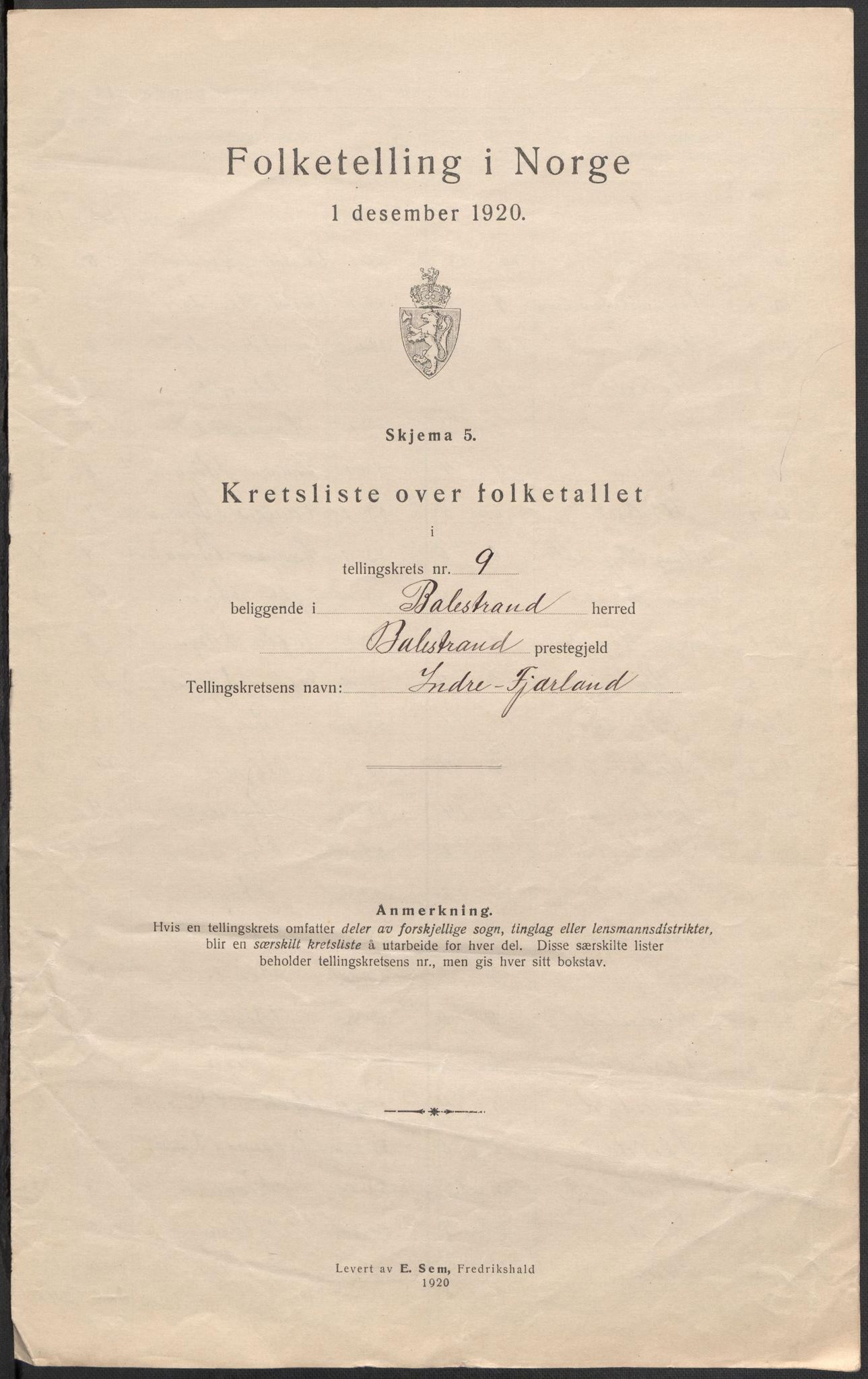 SAB, 1920 census for Balestrand, 1920, p. 31