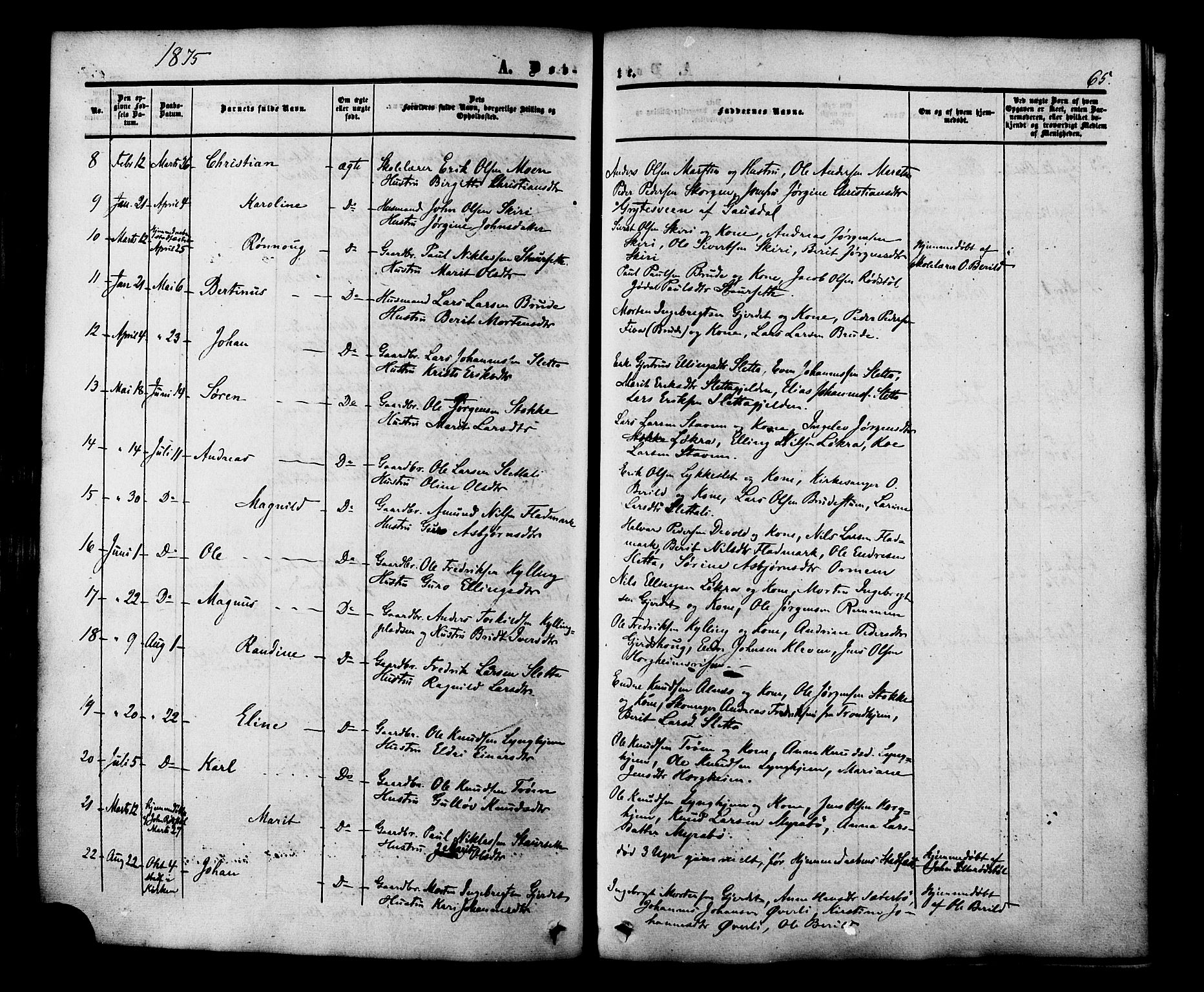 Ministerialprotokoller, klokkerbøker og fødselsregistre - Møre og Romsdal, AV/SAT-A-1454/546/L0594: Parish register (official) no. 546A02, 1854-1882, p. 65