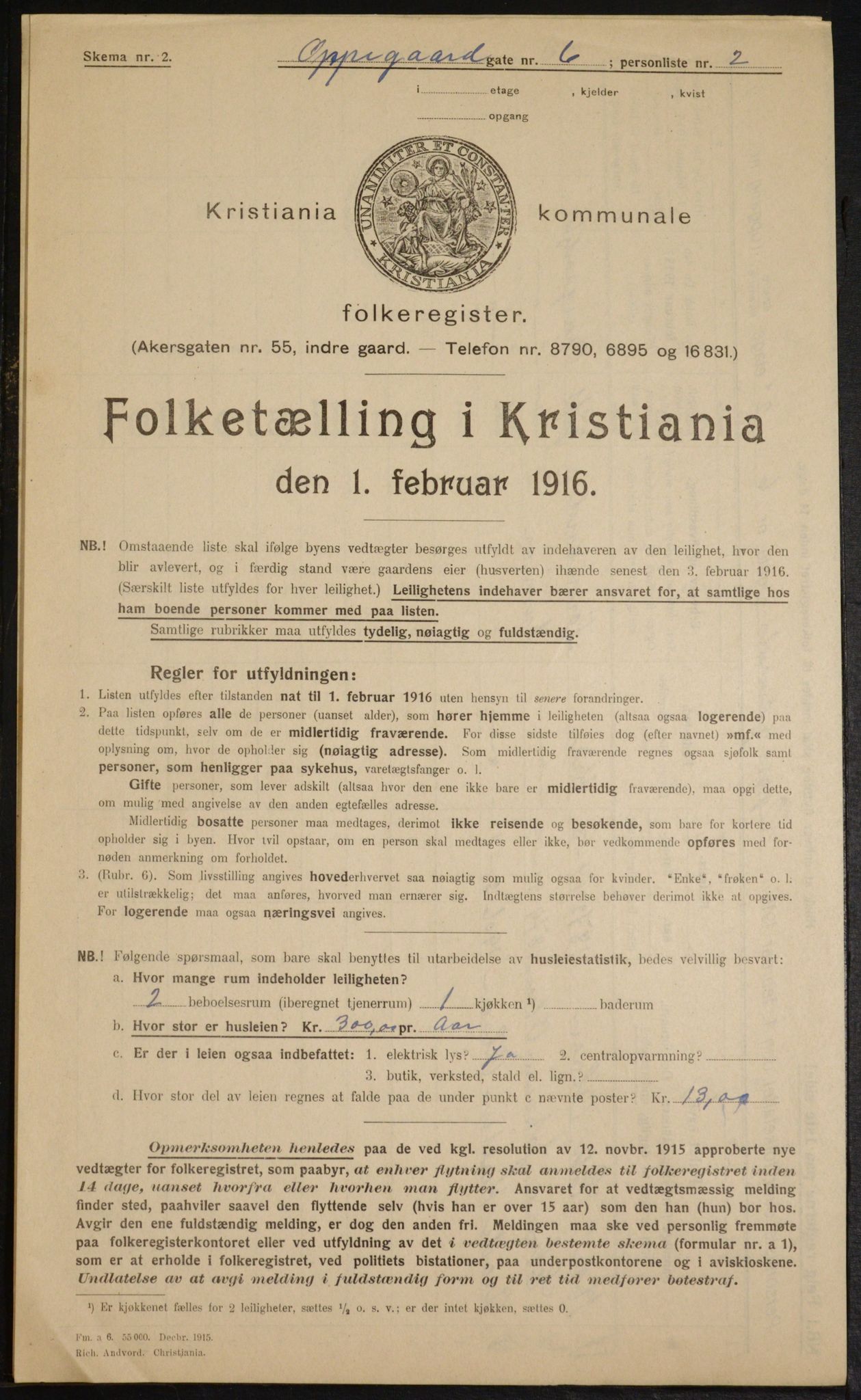 OBA, Municipal Census 1916 for Kristiania, 1916, p. 77637