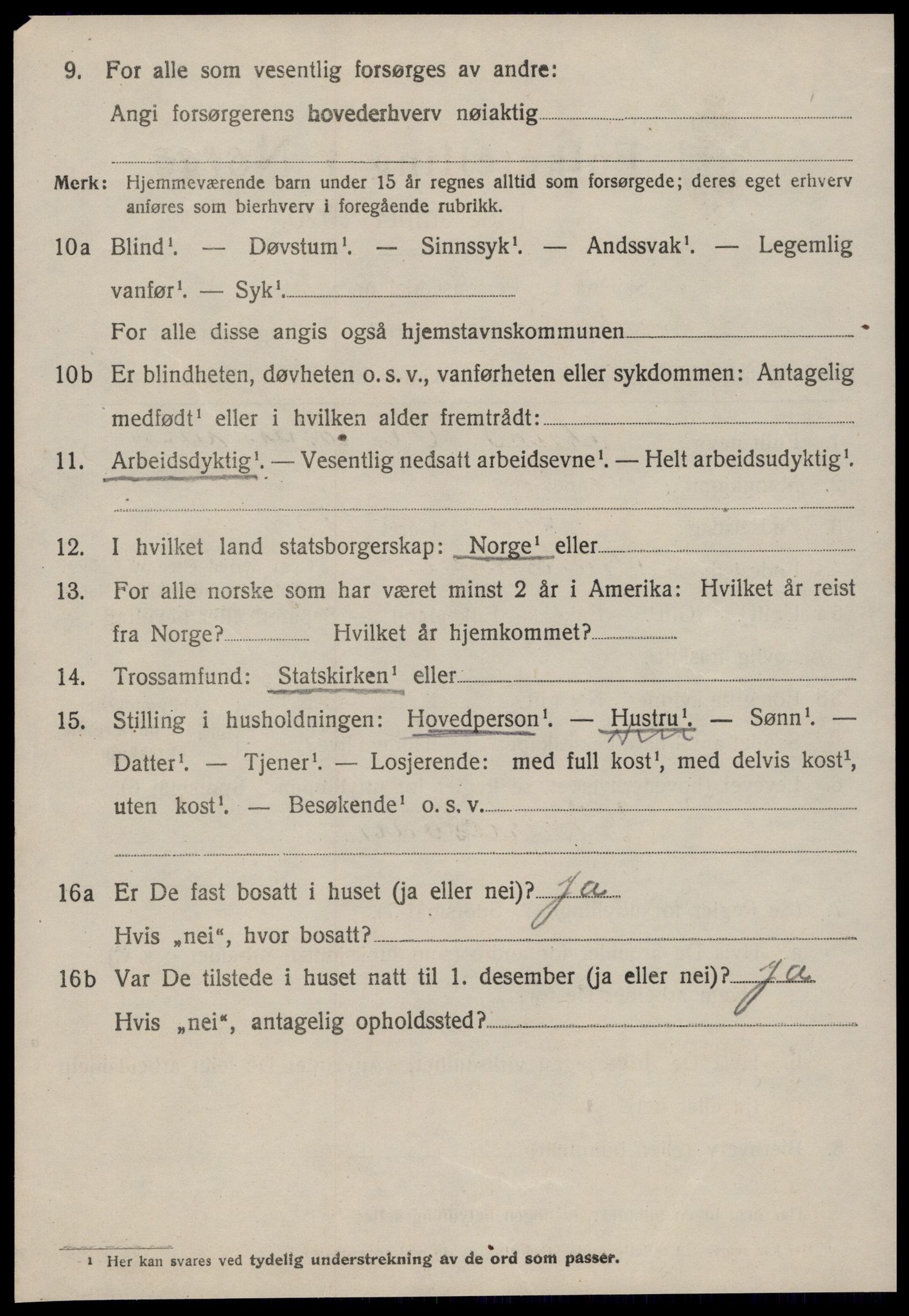 SAT, 1920 census for Straumsnes, 1920, p. 1094