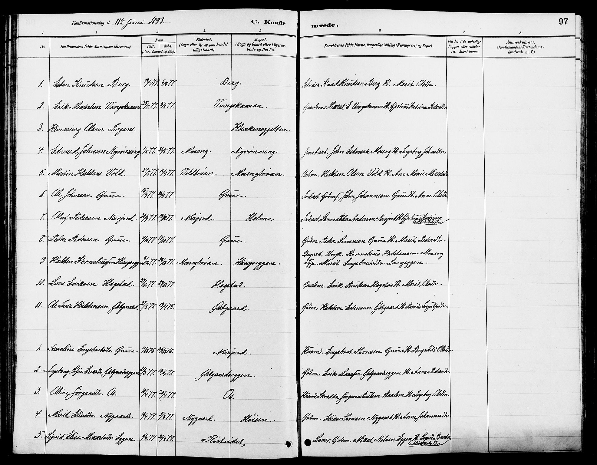 Tolga prestekontor, AV/SAH-PREST-062/L/L0008: Parish register (copy) no. 8, 1887-1912, p. 97