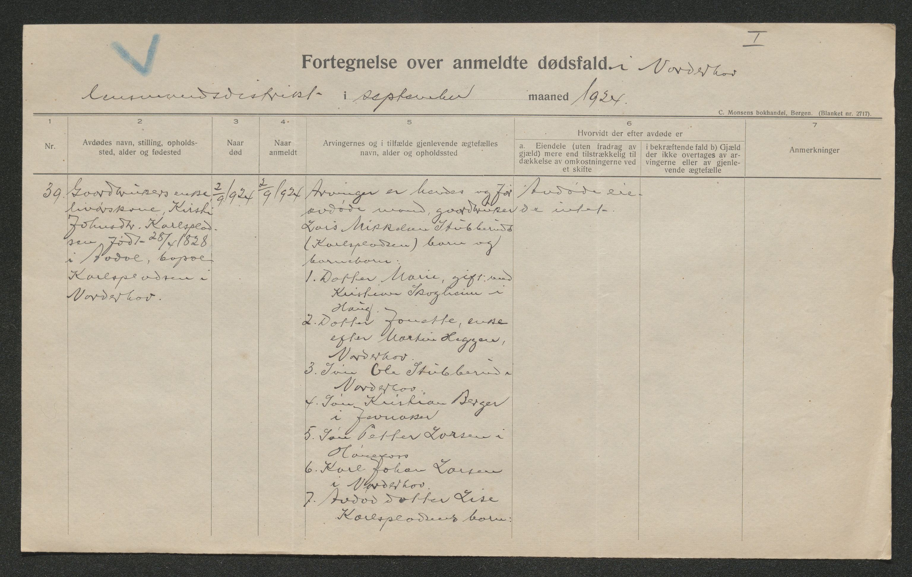 Ringerike sorenskriveri, AV/SAKO-A-105/H/Ha/Hab/L0013: Dødsfallslister Norderhov, 1924-1930