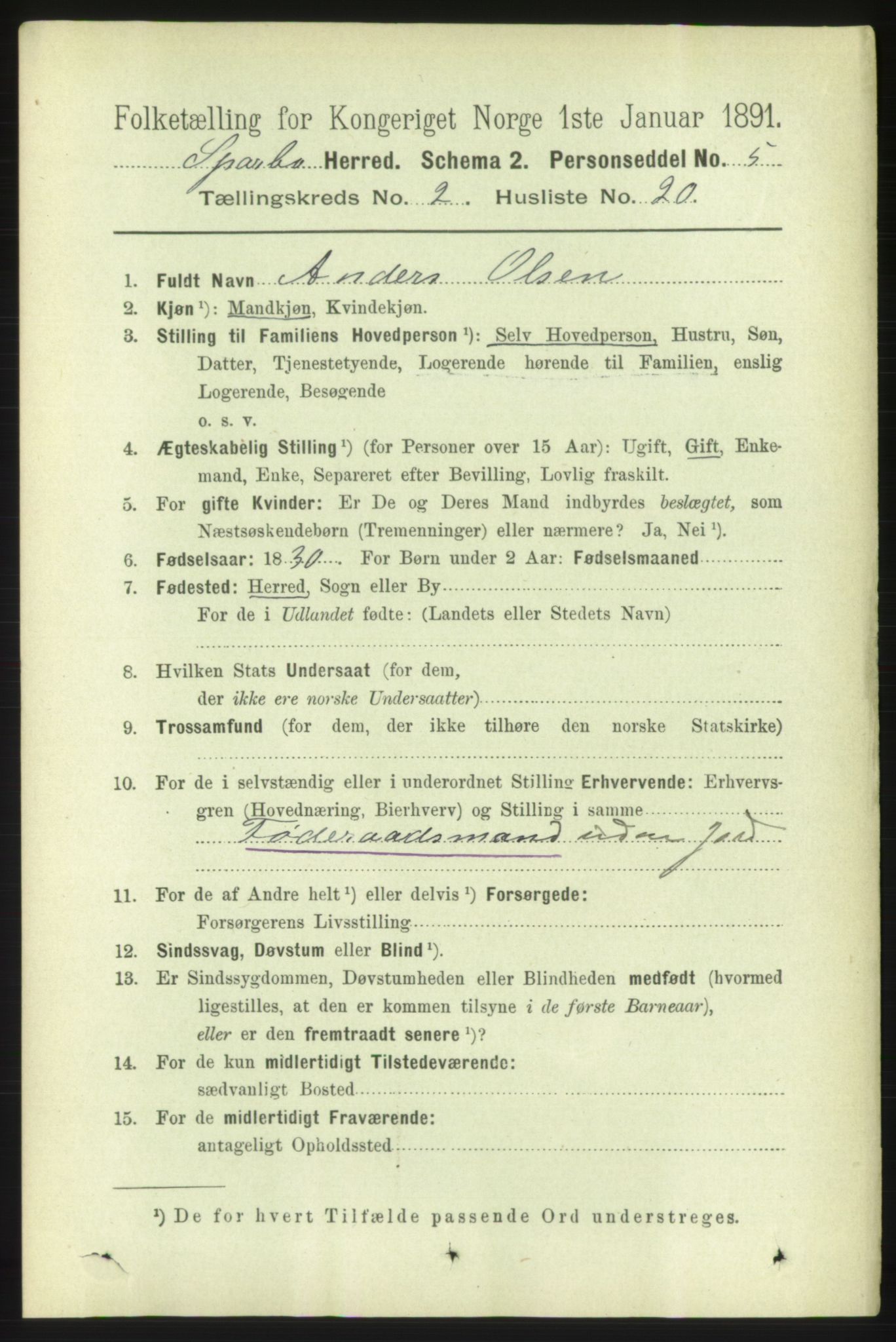 RA, 1891 census for 1731 Sparbu, 1891, p. 778