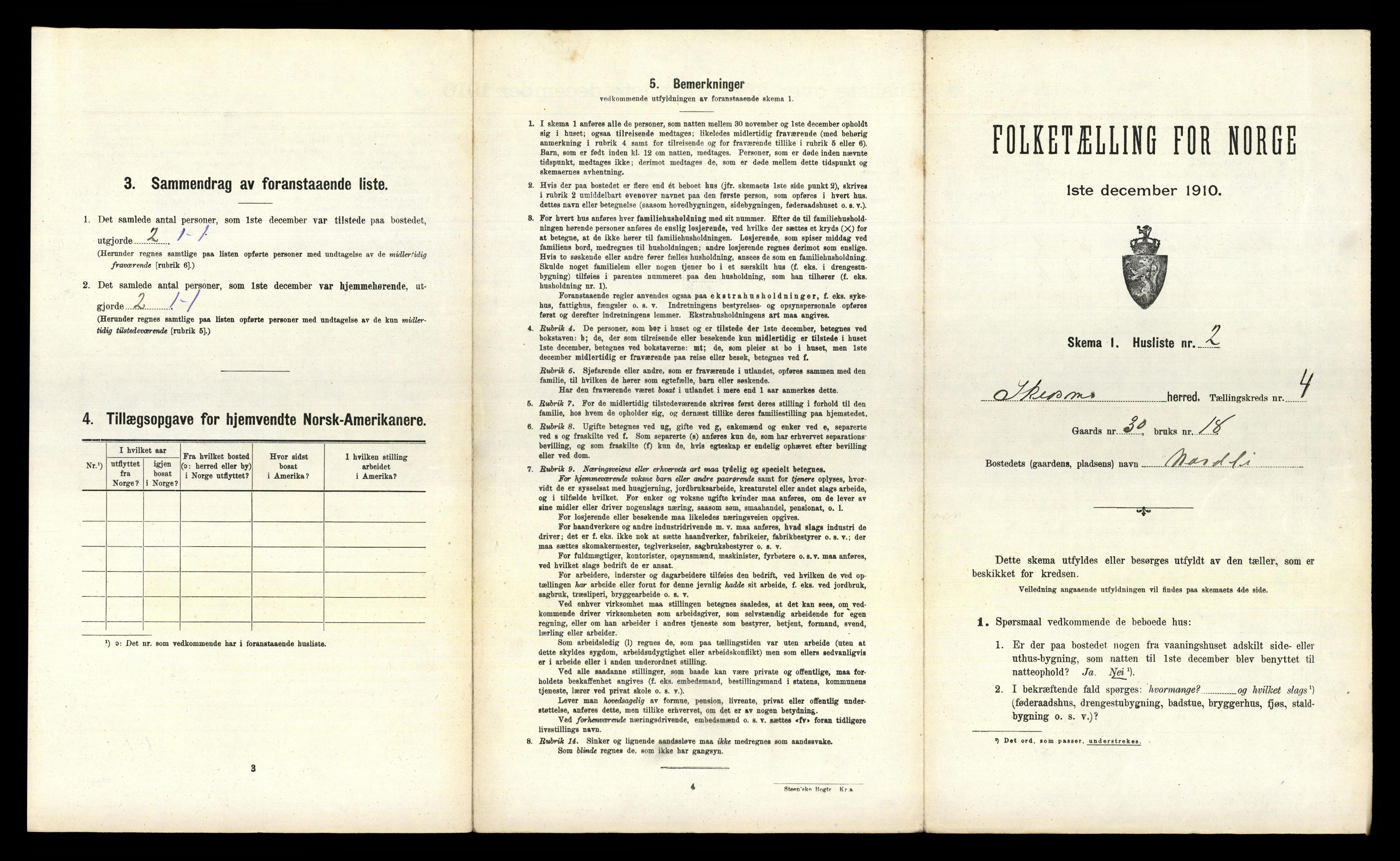 RA, 1910 census for Skedsmo, 1910, p. 765