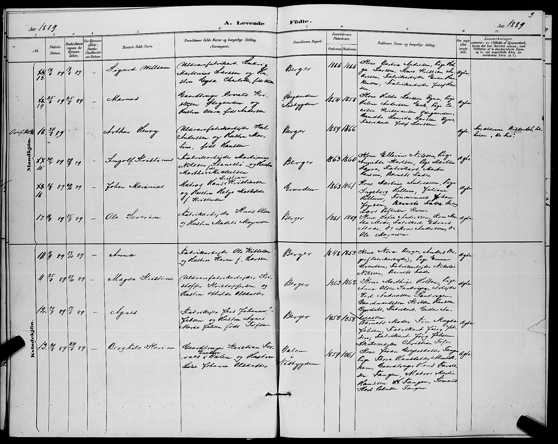 Strømm kirkebøker, AV/SAKO-A-322/G/Ga/L0003: Parish register (copy) no. I 3, 1889-1896, p. 3