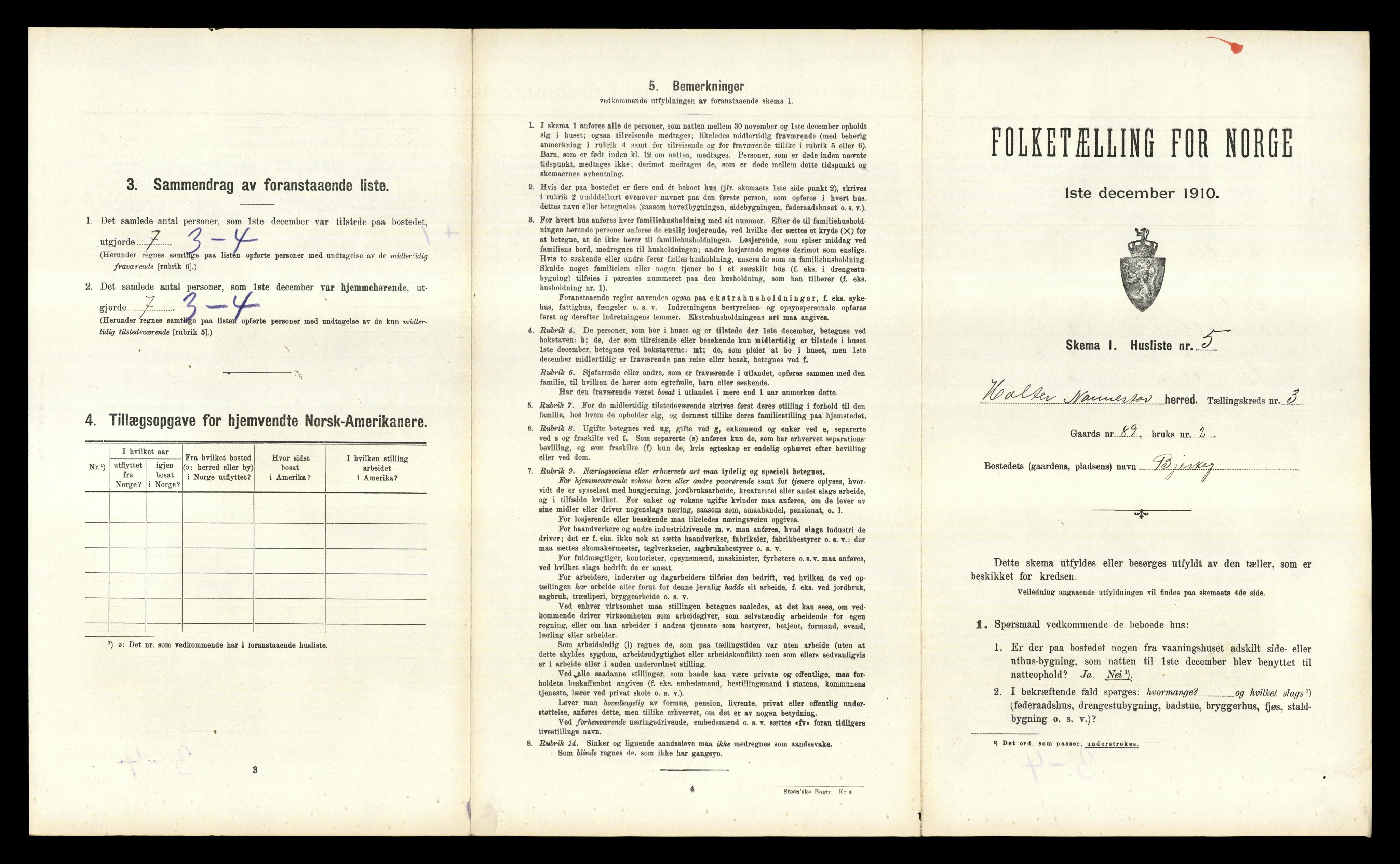 RA, 1910 census for Nannestad, 1910, p. 333