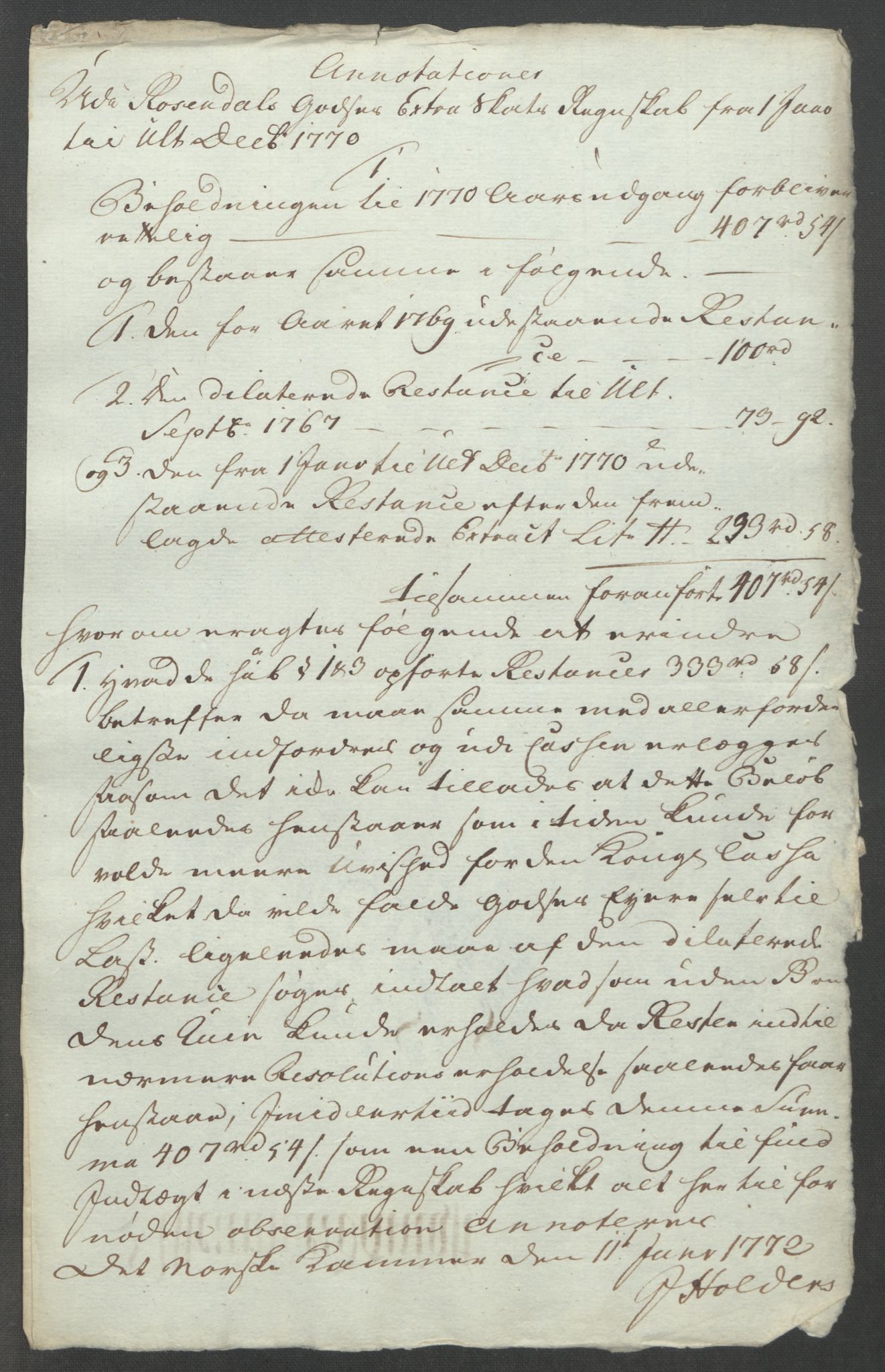 Rentekammeret inntil 1814, Reviderte regnskaper, Fogderegnskap, AV/RA-EA-4092/R49/L3157: Ekstraskatten Rosendal Baroni, 1762-1772, p. 338