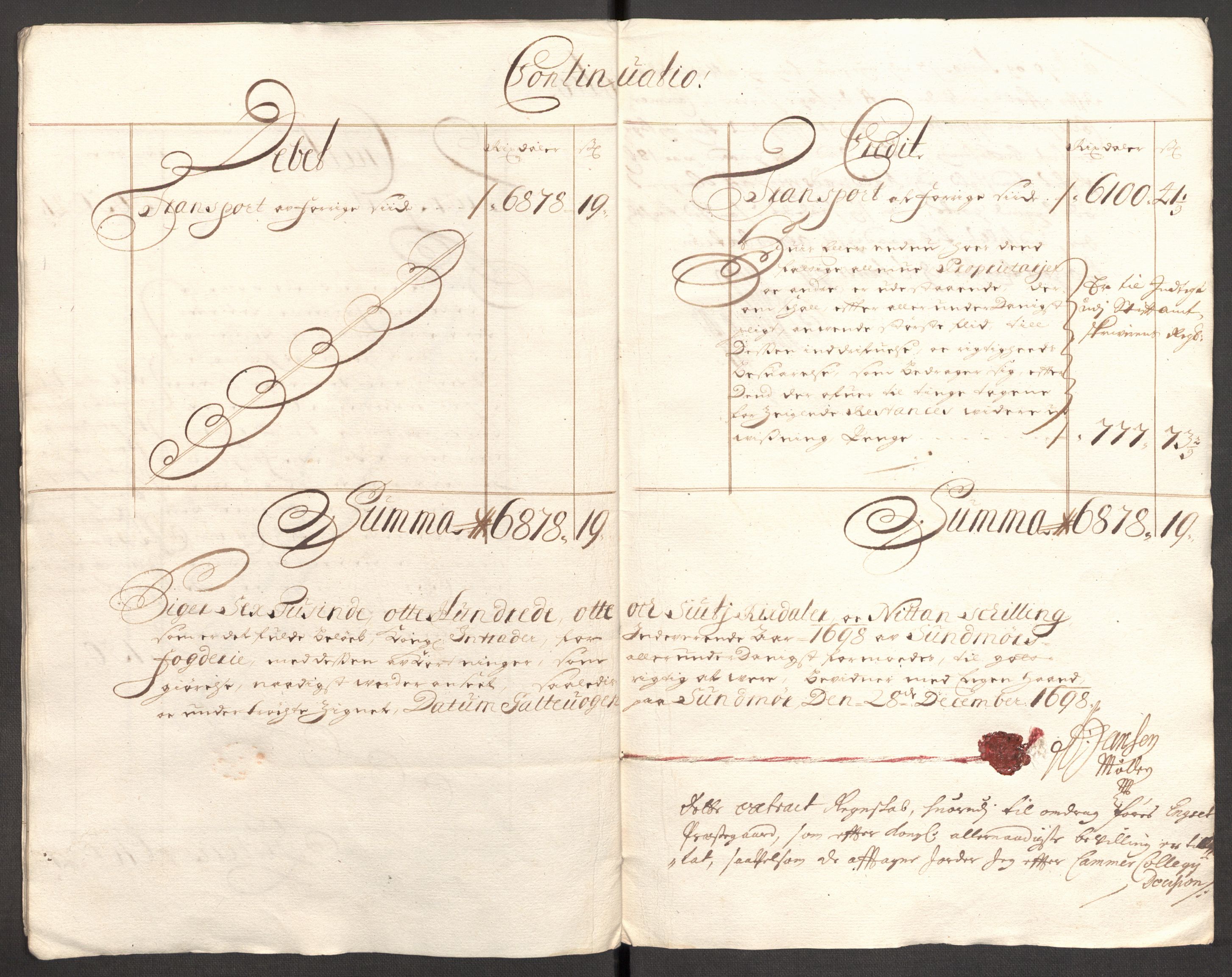 Rentekammeret inntil 1814, Reviderte regnskaper, Fogderegnskap, AV/RA-EA-4092/R54/L3556: Fogderegnskap Sunnmøre, 1696-1698, p. 293