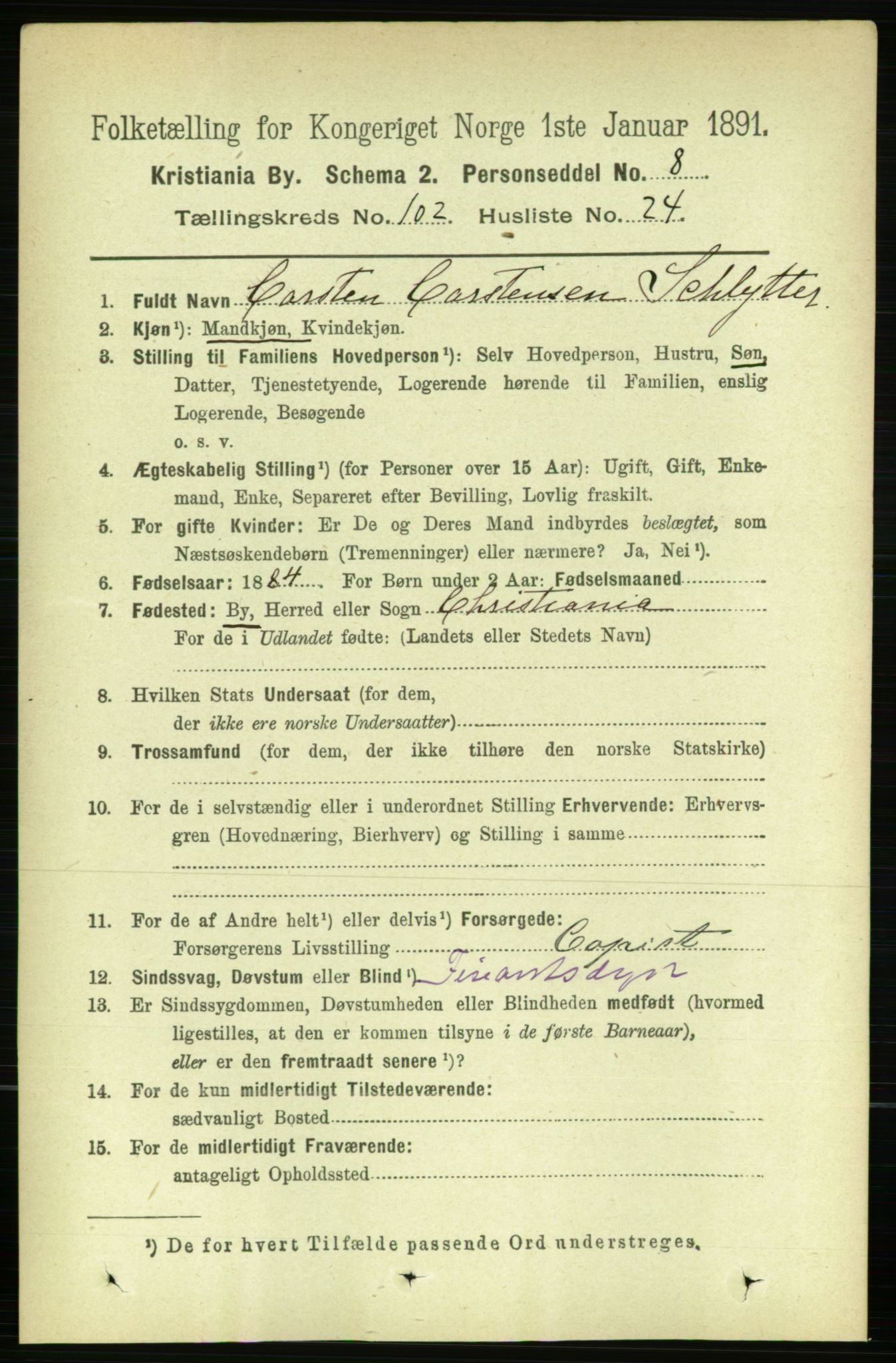 RA, 1891 census for 0301 Kristiania, 1891, p. 51021