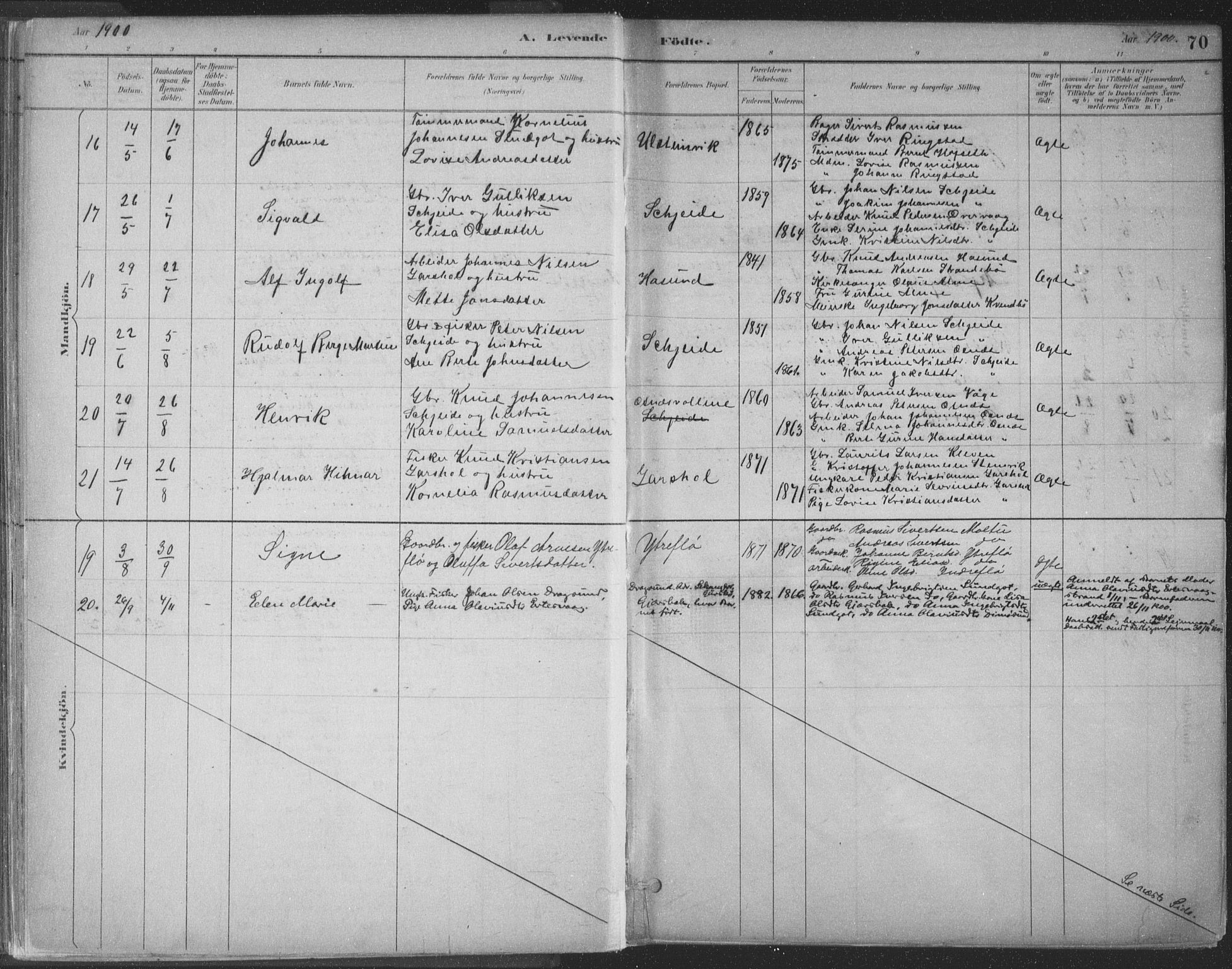 Ministerialprotokoller, klokkerbøker og fødselsregistre - Møre og Romsdal, SAT/A-1454/509/L0106: Parish register (official) no. 509A04, 1883-1922, p. 70