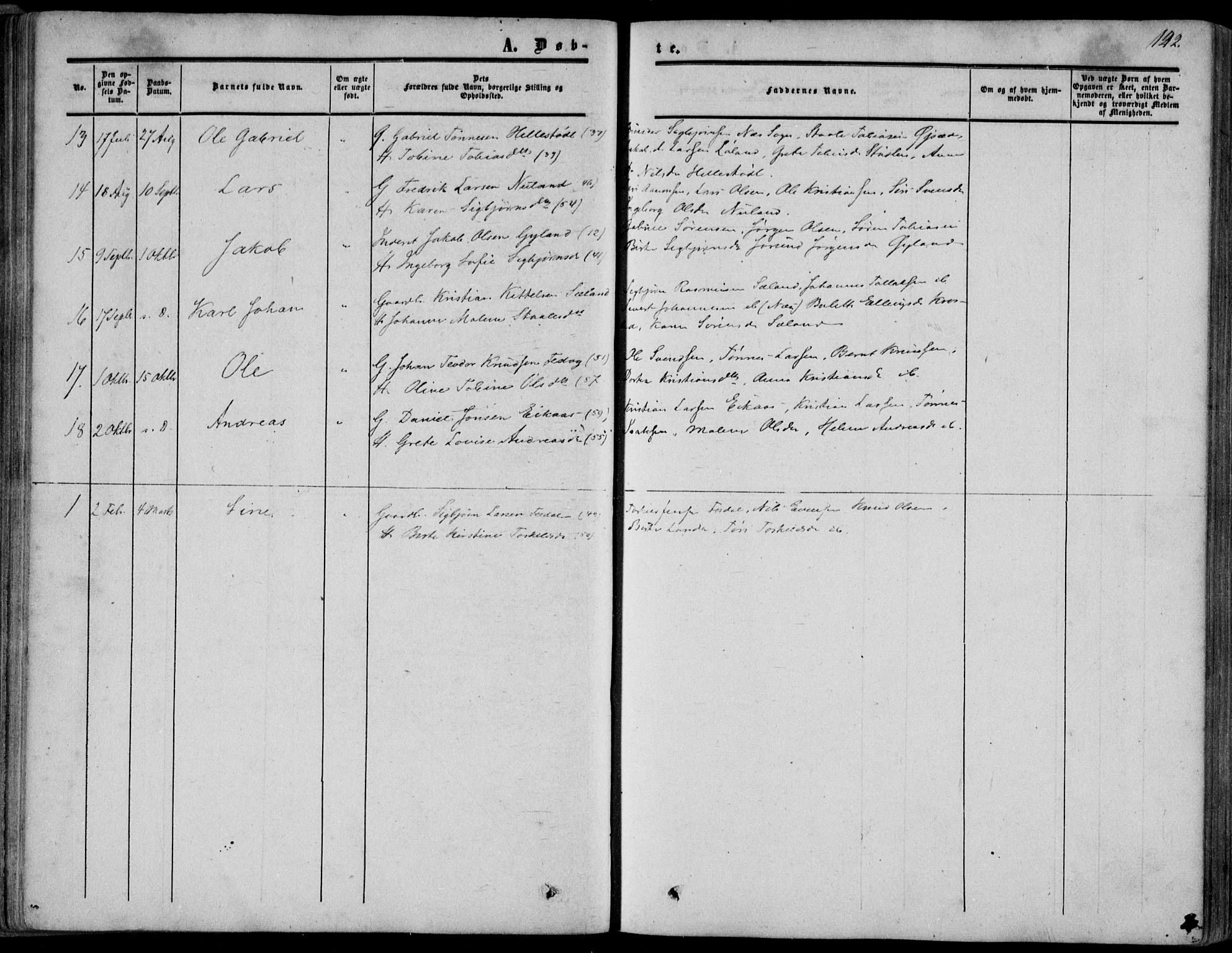 Bakke sokneprestkontor, AV/SAK-1111-0002/F/Fa/Fab/L0002: Parish register (official) no. A 2, 1855-1884, p. 142