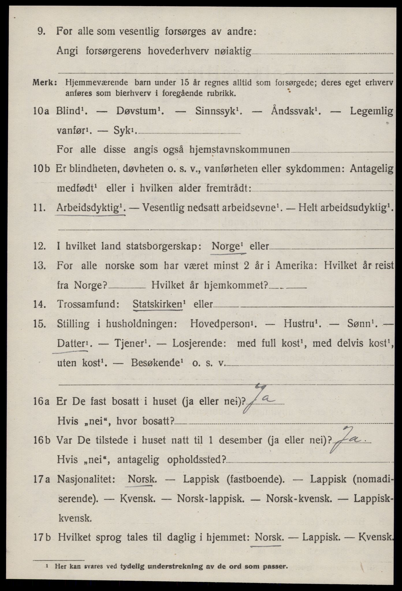 SAT, 1920 census for Nes (ST), 1920, p. 1976
