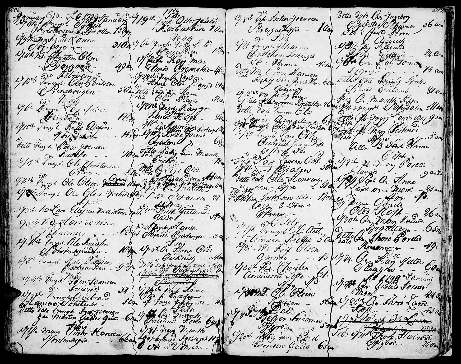 Lom prestekontor, SAH/PREST-070/K/L0002: Parish register (official) no. 2, 1749-1801, p. 506-507