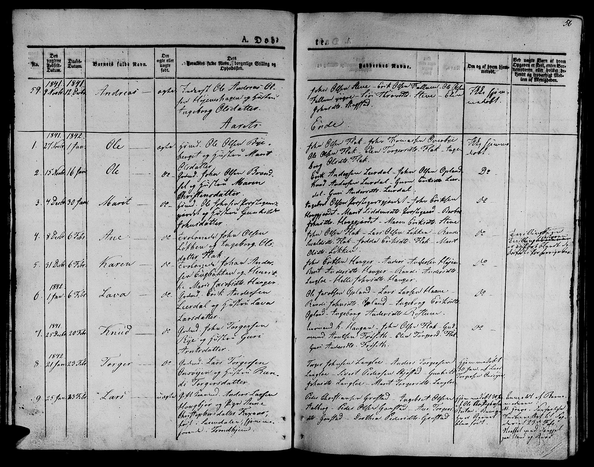 Ministerialprotokoller, klokkerbøker og fødselsregistre - Sør-Trøndelag, SAT/A-1456/612/L0374: Parish register (official) no. 612A07 /1, 1829-1845, p. 56