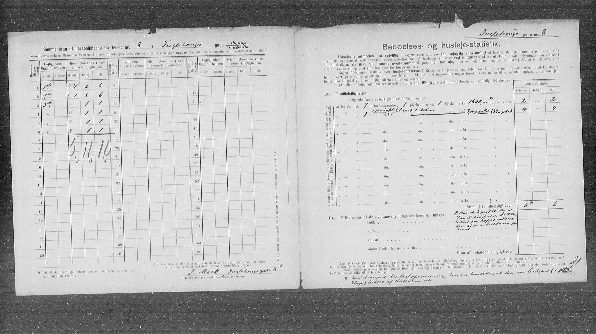 OBA, Municipal Census 1905 for Kristiania, 1905, p. 14690