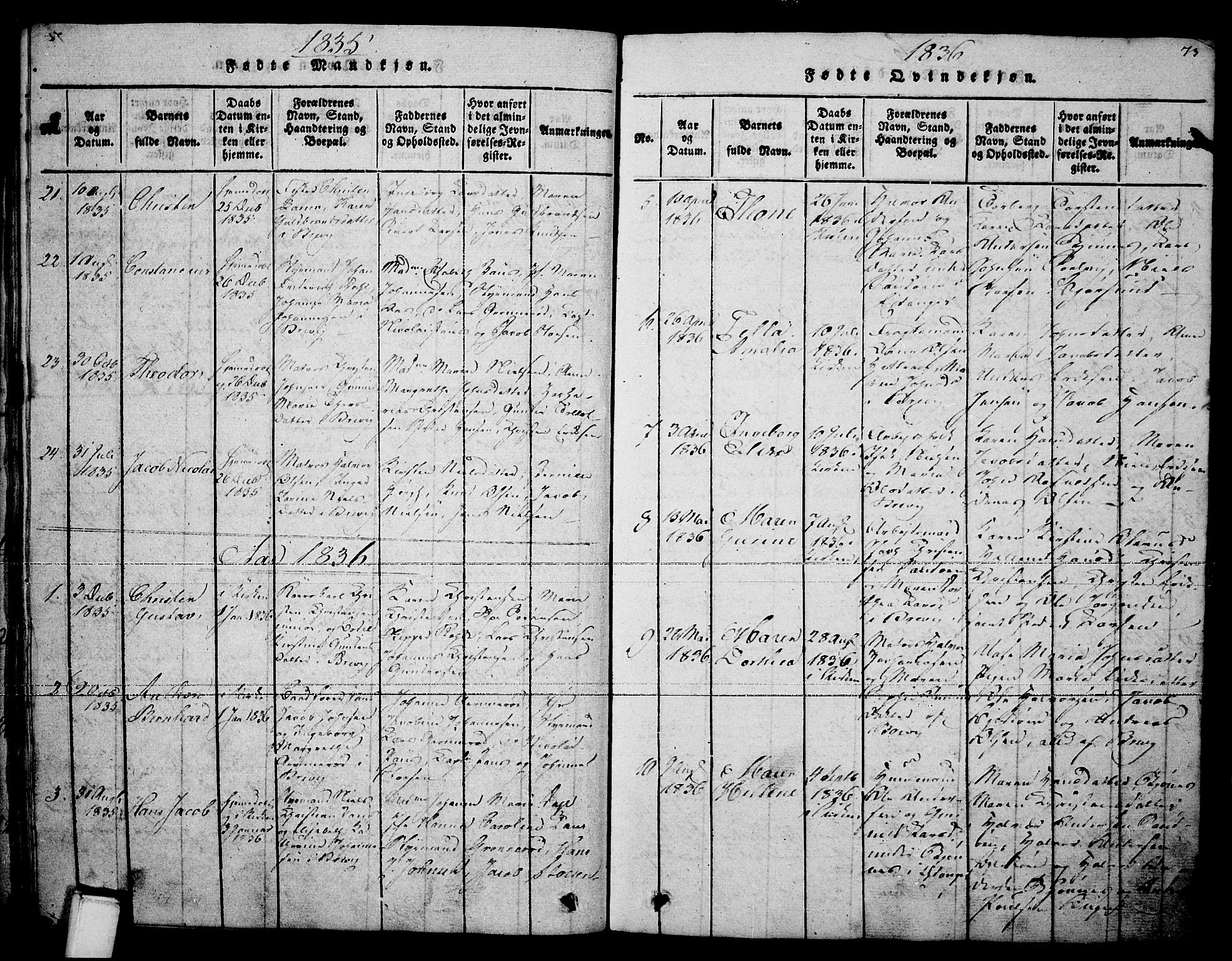 Brevik kirkebøker, SAKO/A-255/F/Fa/L0004: Parish register (official) no. 4, 1814-1846, p. 73