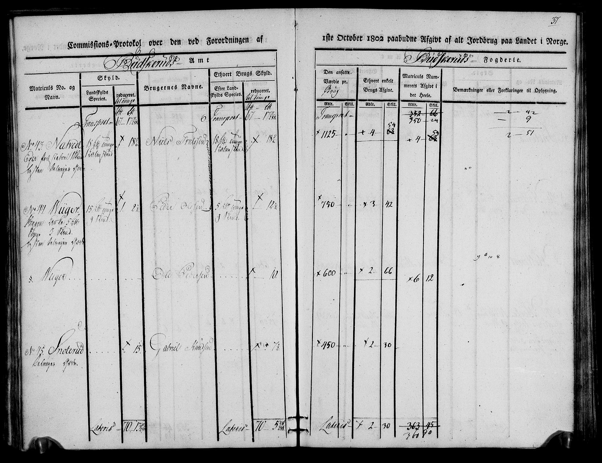 Rentekammeret inntil 1814, Realistisk ordnet avdeling, AV/RA-EA-4070/N/Ne/Nea/L0059: Buskerud fogderi. Kommisjonsprotokoll for Modum prestegjeld, 1803, p. 37