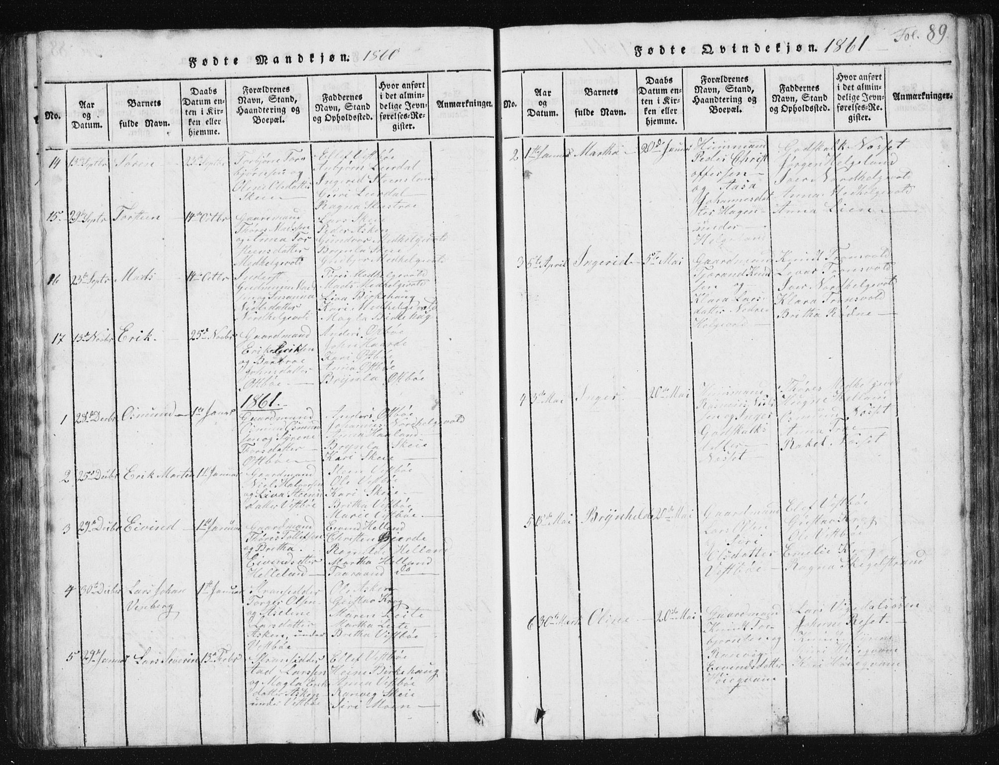 Vikedal sokneprestkontor, SAST/A-101840/01/V: Parish register (copy) no. B 2, 1816-1863, p. 89
